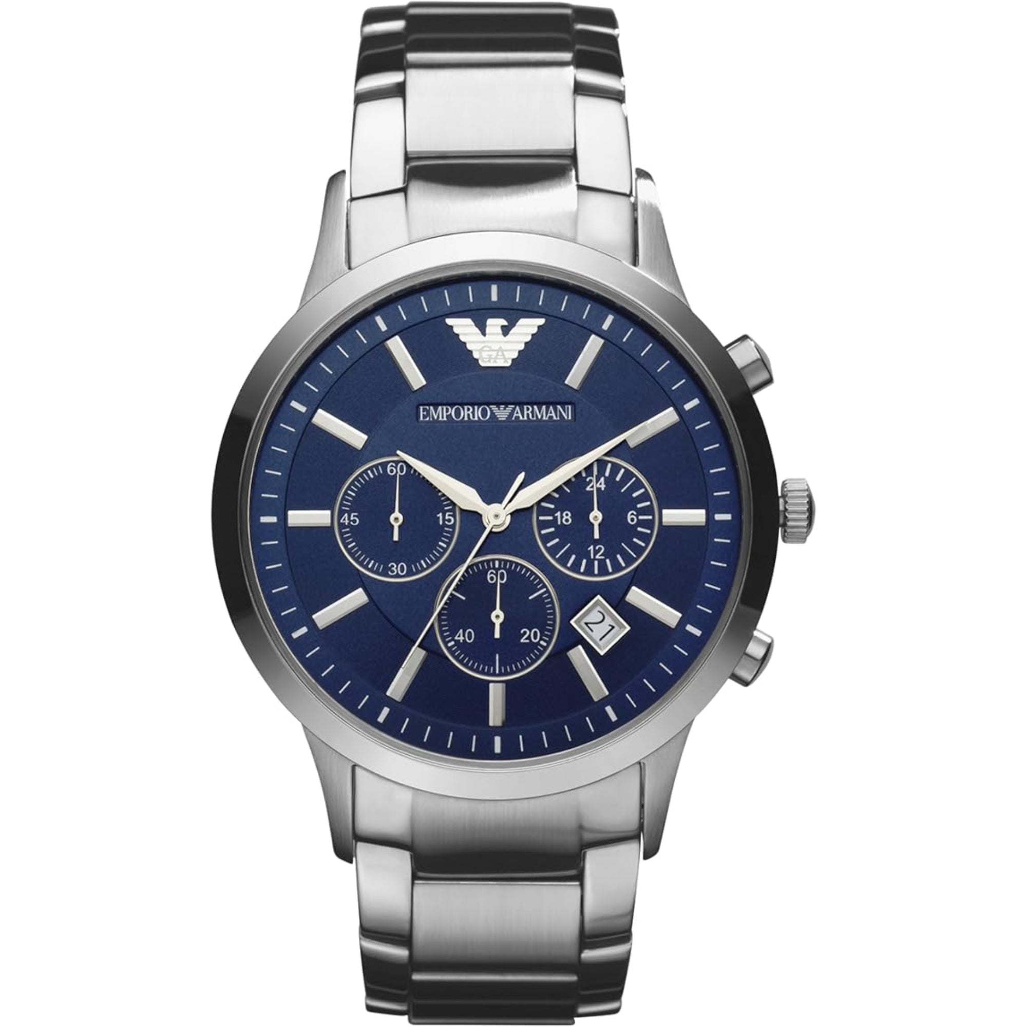 Emporio Armani Renato 43mm Chronograph Blue Dial Mens Quartz Watch AR2448