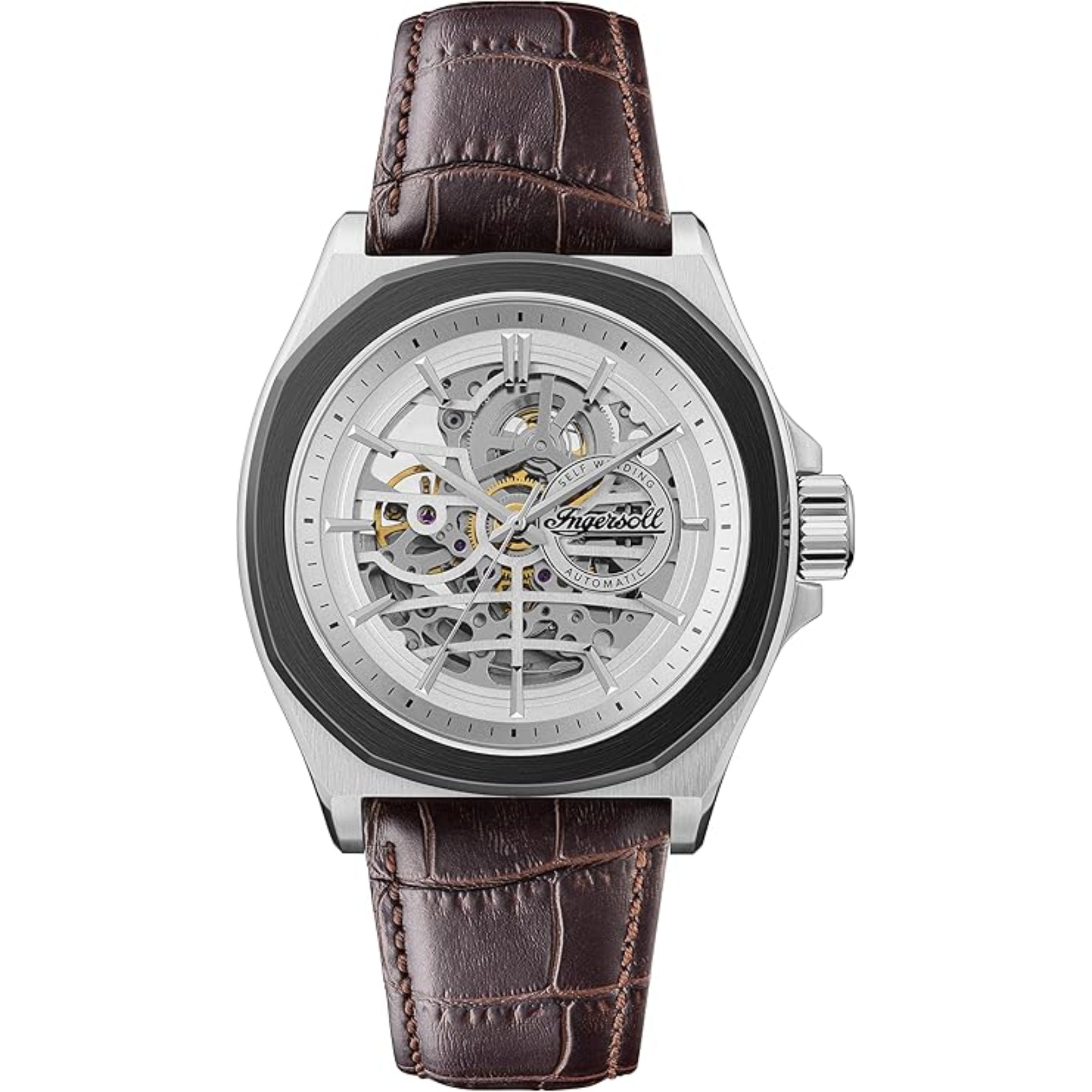 Ingersoll 1892 The Orville Automatic White Dial Leather Strap Men's Watch I09307