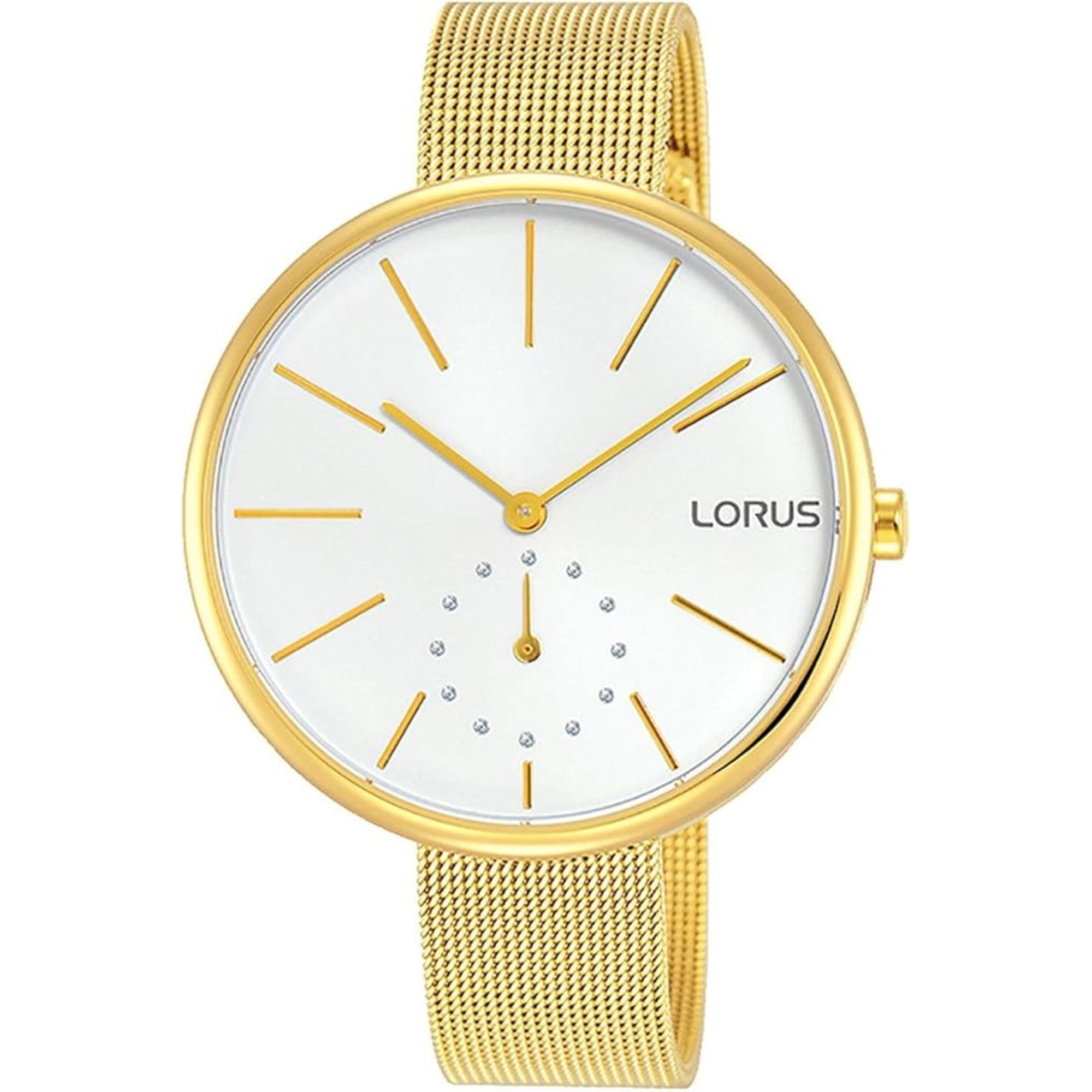 Lorus Dress Gold Mesh White Dial Women's Watch RN422AX9 - WatchNation