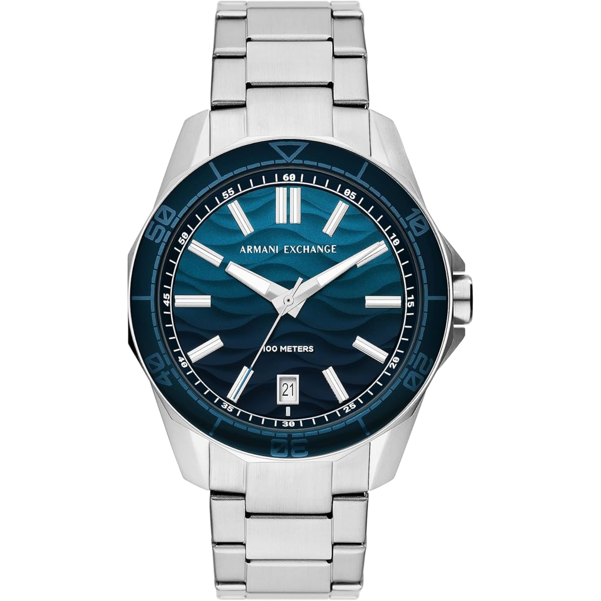 Armani Exchange Spencer 44mm Blue Dial Steel Mens Quartz Watch AX1950