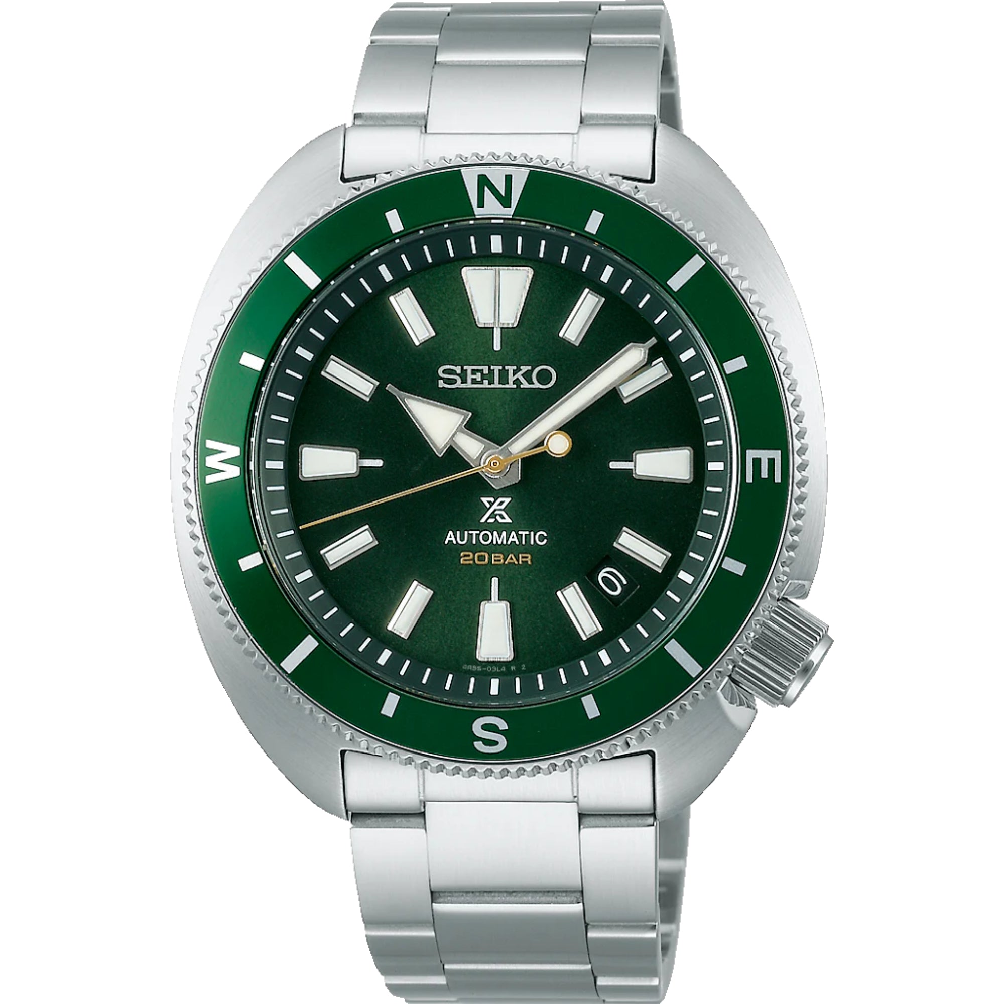 Seiko Prospex Schildkröte Automatik Grünes Zifferblatt Edelstahl Armband Herren Uhr SRPH15K1