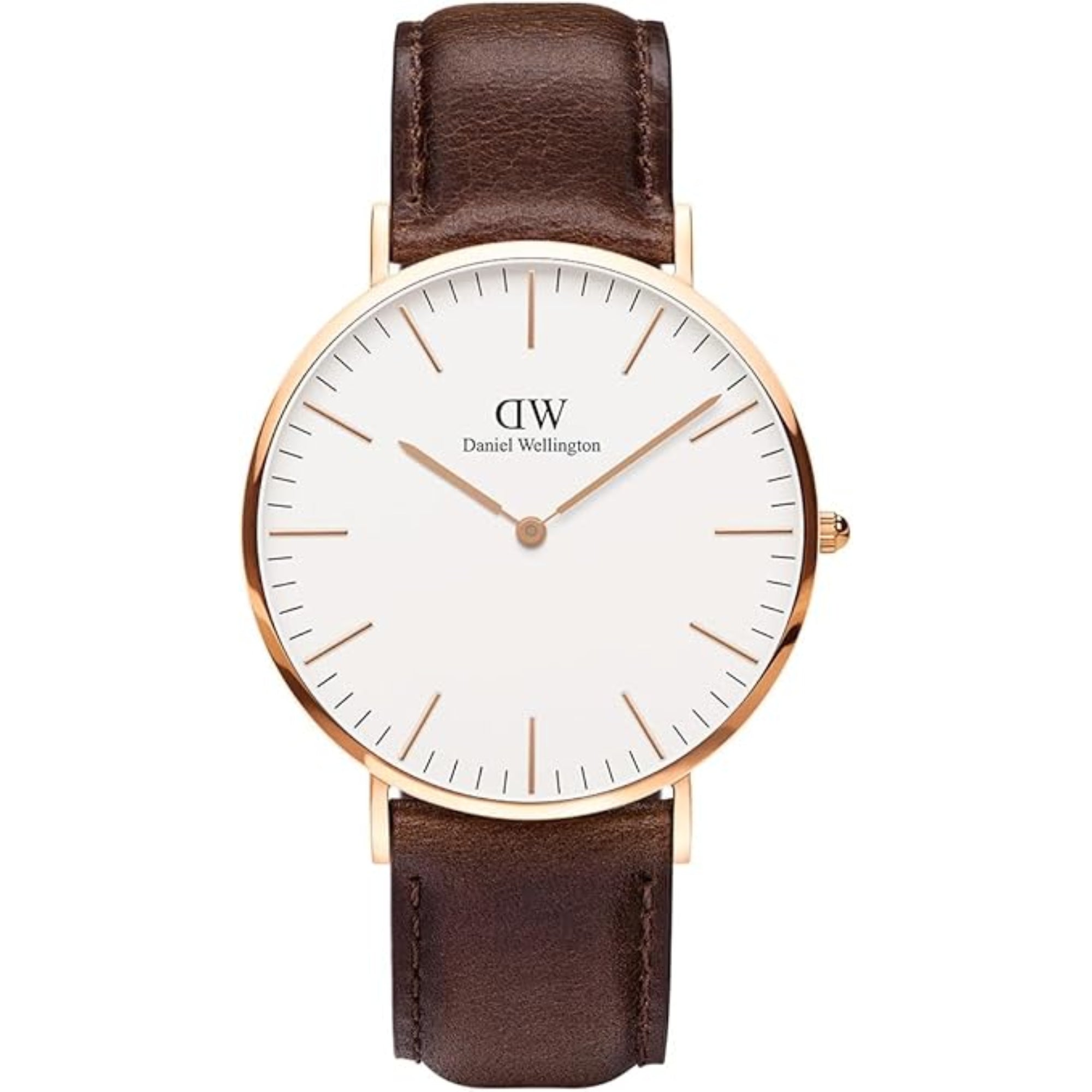 Daniel Wellington Classic 40mm White Dial Leather Mens Quartz Watch DW00100009