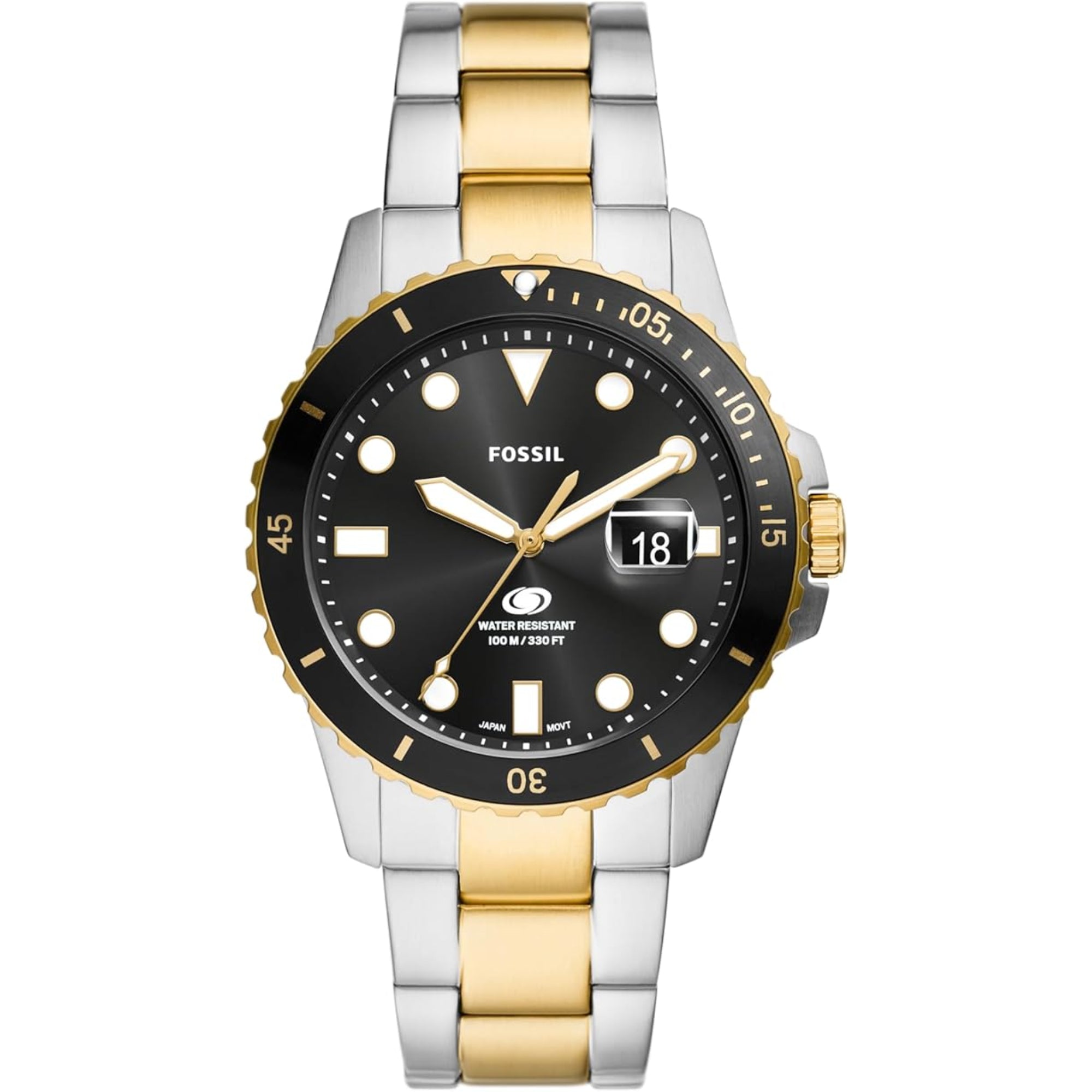 Fossil Blue Dive Date Black Dial Steel Strap Men’s Watch FS6031