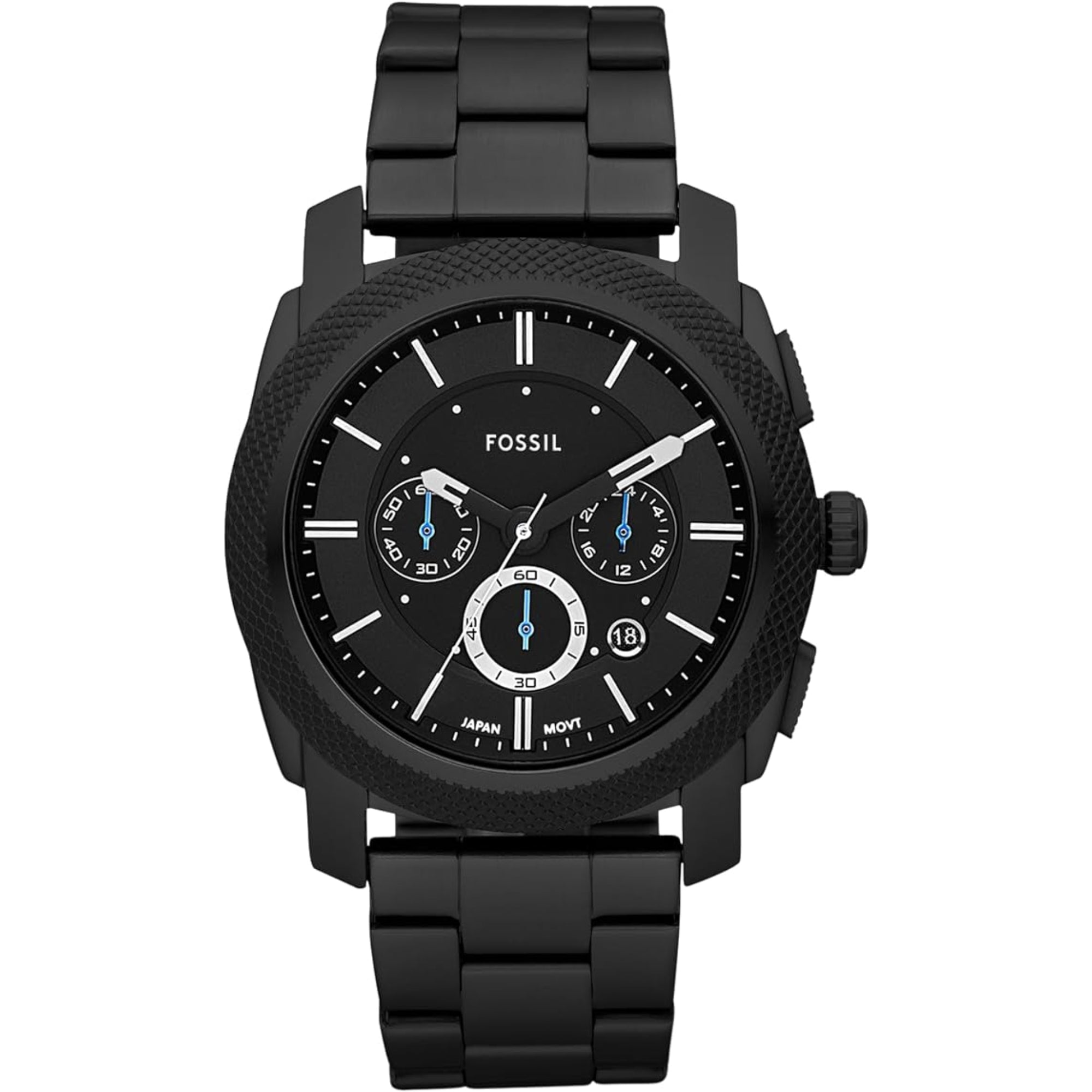 Fossil Machine Chronograph Black Dial Steel Strap Men's Watch FS4552