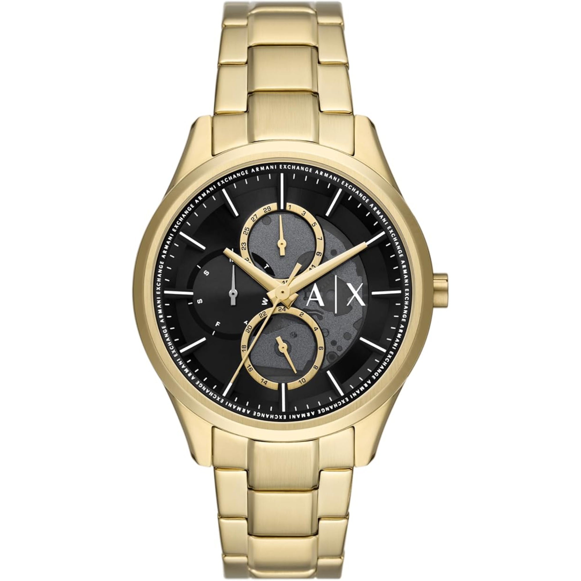 Armani Exchange Dante 42mm Chronograph Schwarzes Zifferblatt Stahl Herren Quarz Uhr AX1875