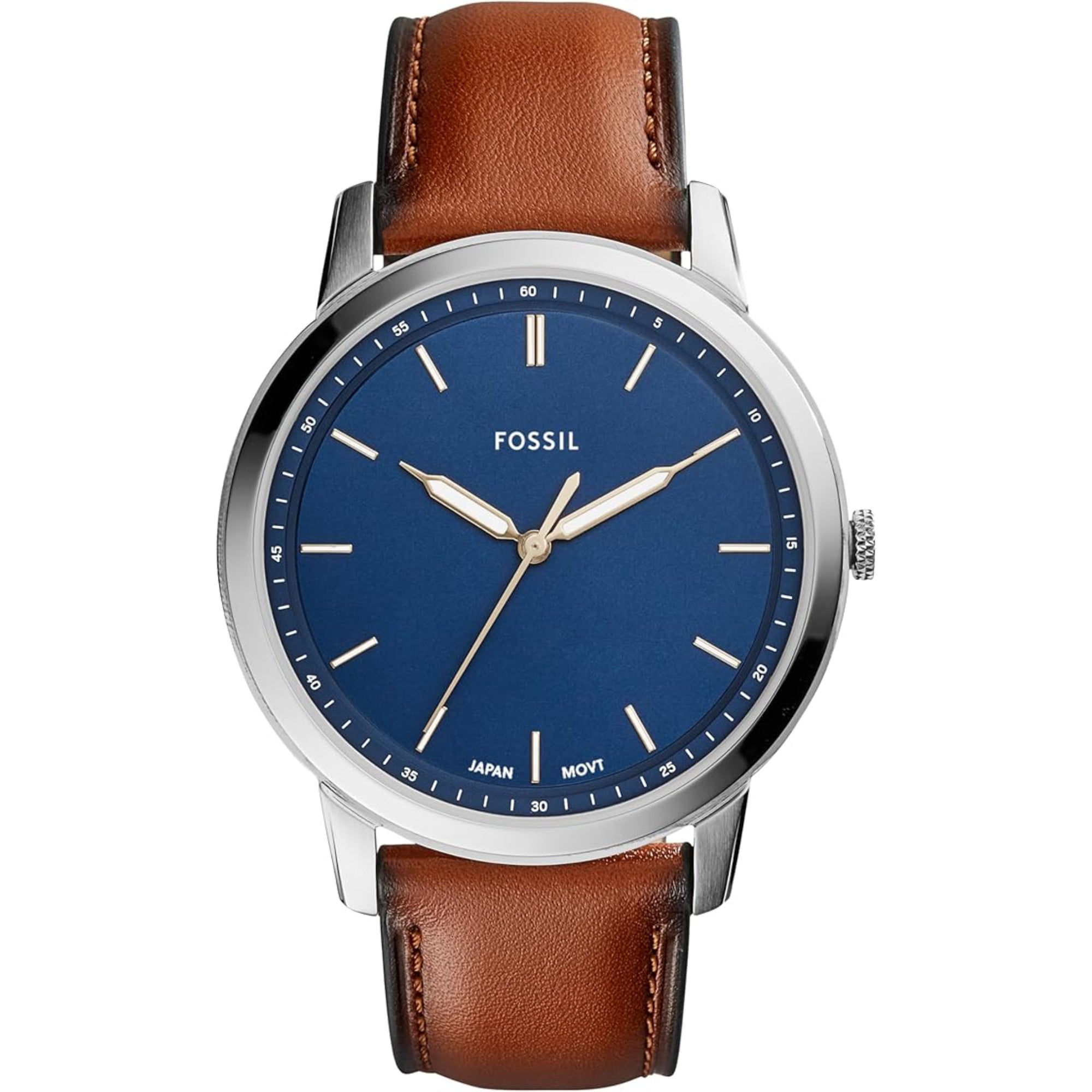 Fossil Minimalist 44mm Leather Blue Dial Leather Mens Quartz Watch FS5304