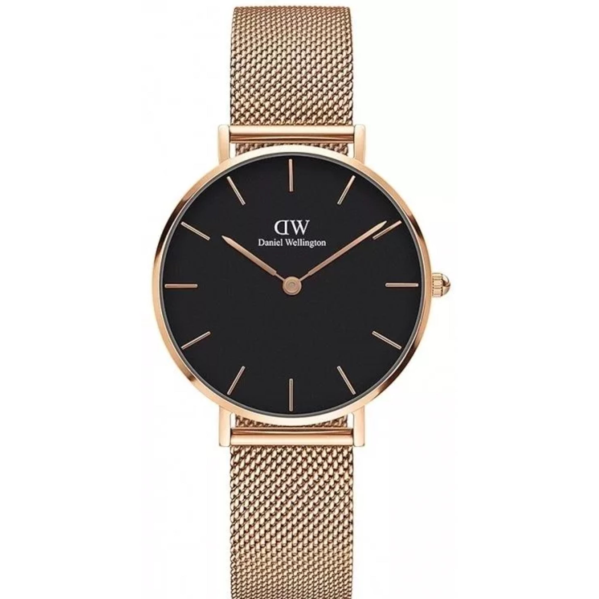 Daniel Wellington Petite 32mm Schwarzes Zifferblatt Stahl Damen Quarz Uhr DW00100161