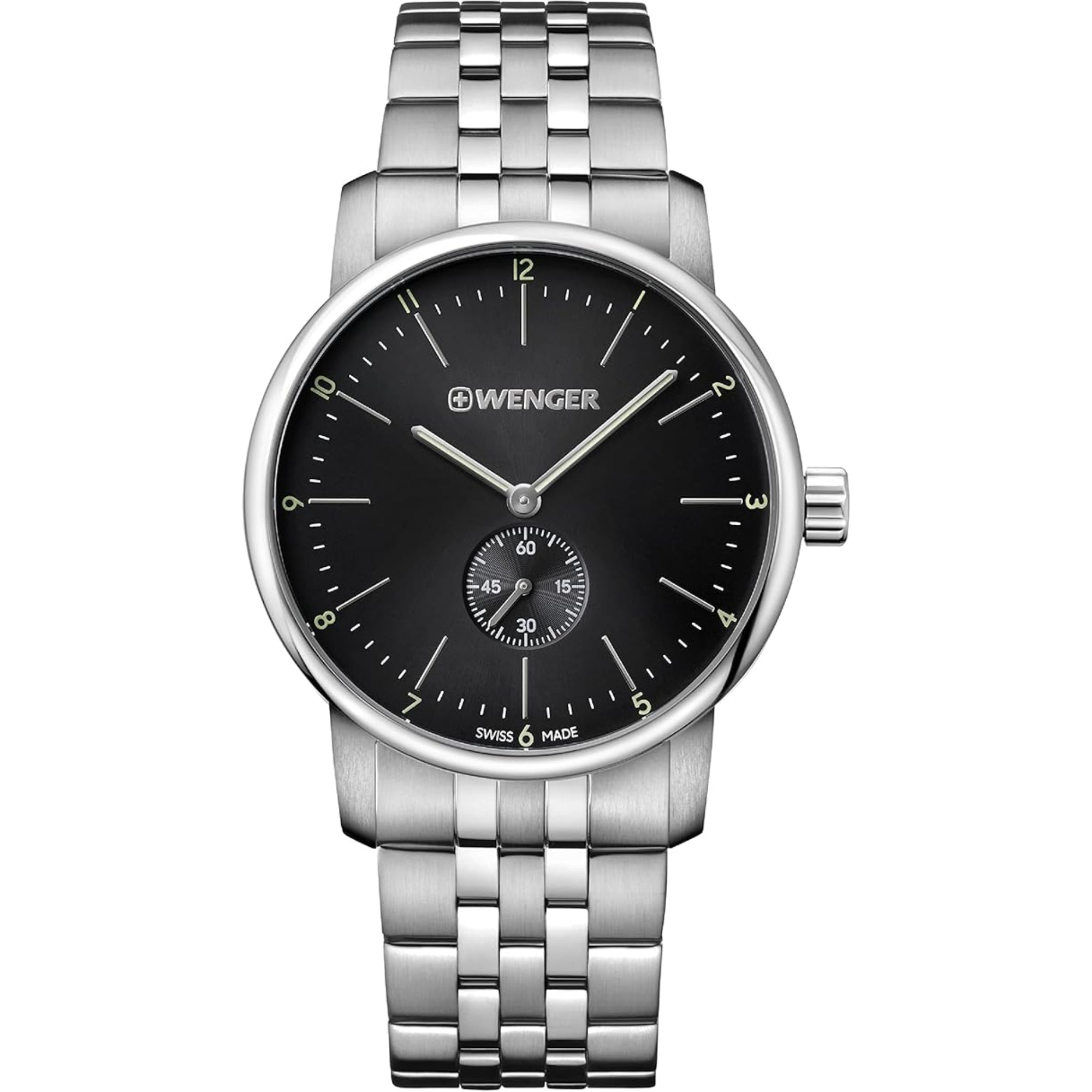 Wenger Urban Classic Quartz Black Dial Black Stainless Steel Bracelet Men's Watch 01.1741.105