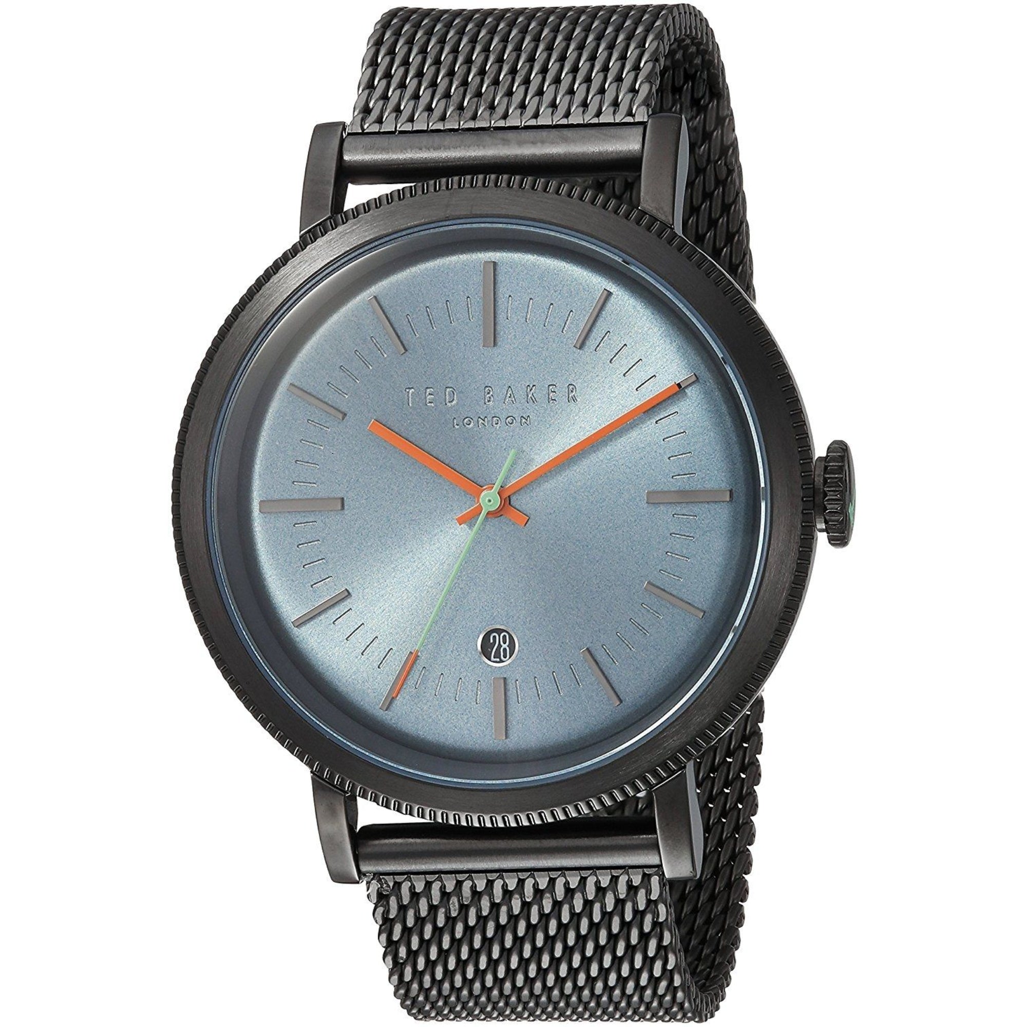 Ted Baker Connor Blaues Zifferblatt Schwarzes Mesh Armband Herren Uhr TE15062008