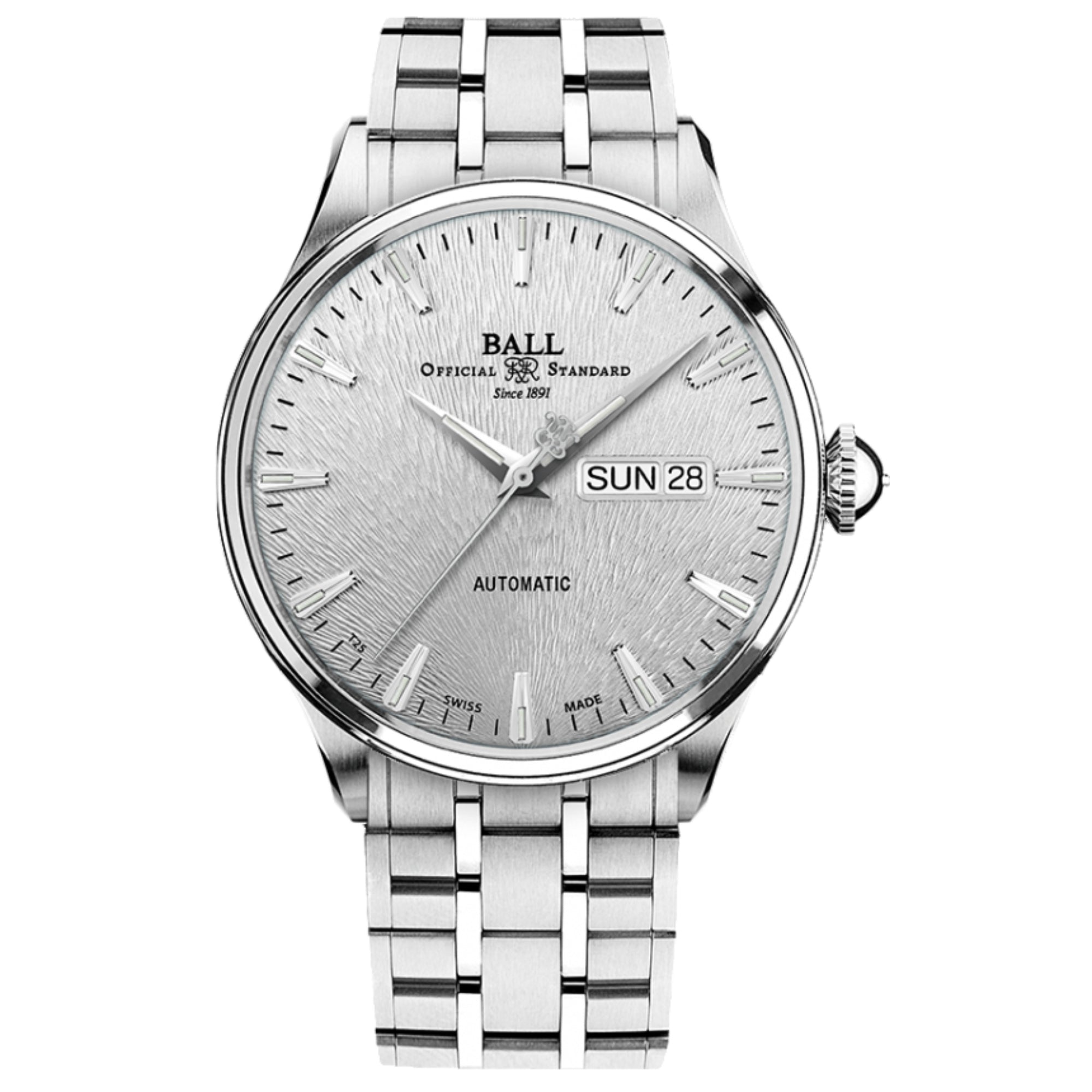 BALL Eternity Automatik Silbernes Zifferblatt Edelstahlarmband Herren Uhr NM2080D-S1J-SL