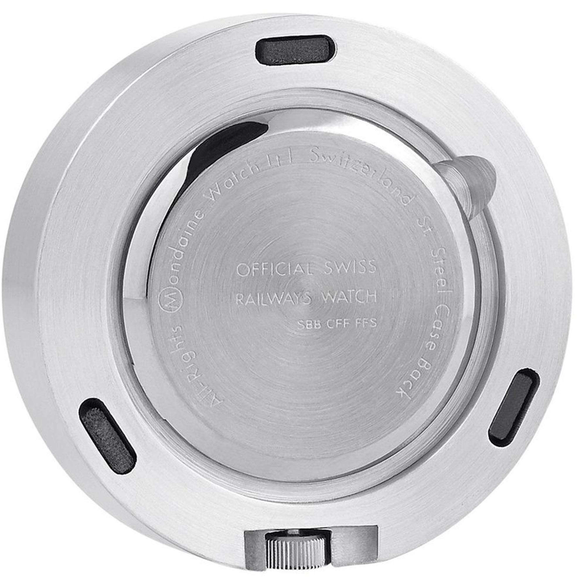 Mondaine Magnet Wanduhr 50mm Aluminium Gehäuse Weißes Zifferblatt A660.30318.81SBB