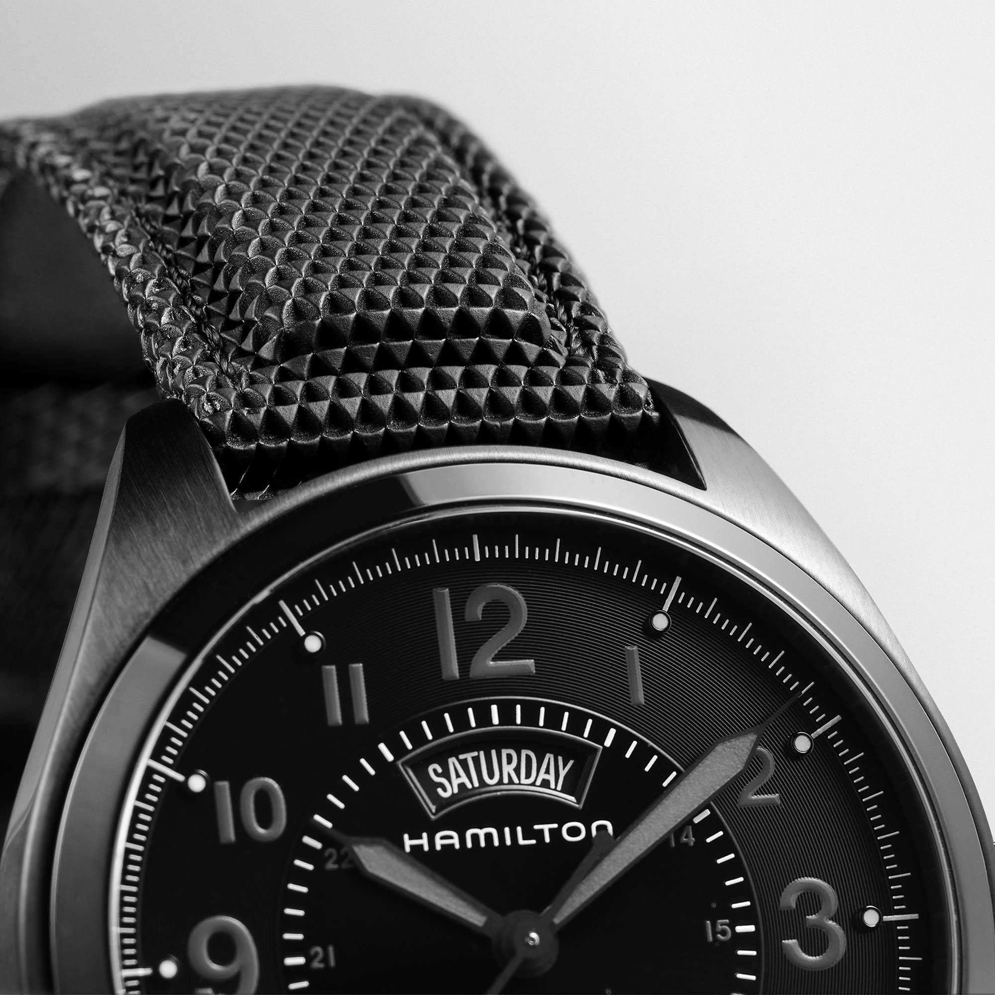 Hamilton Khaki Field 42mm Black Dial Synthetic Mens Automatic Watch H70695735