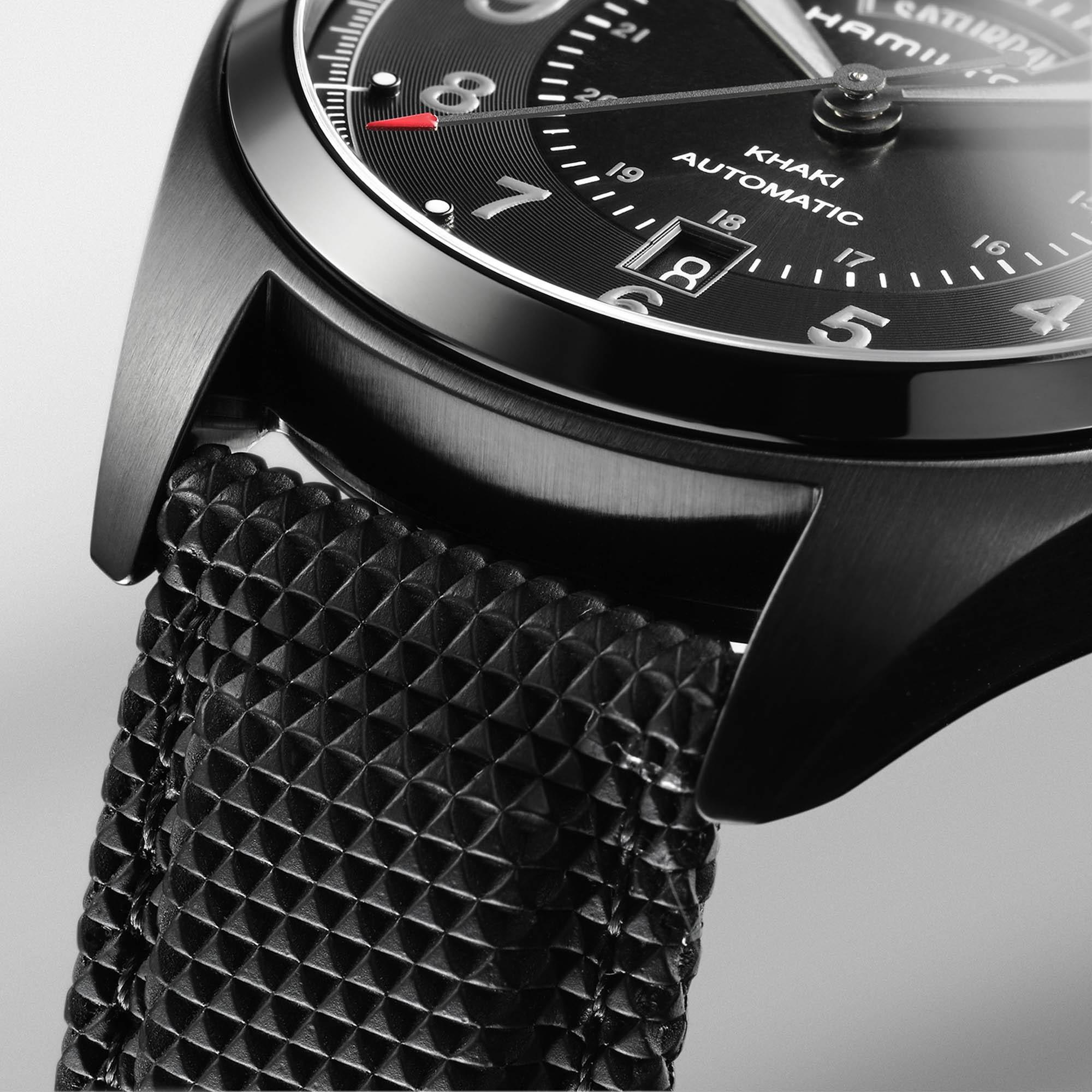 Hamilton Khaki Field 42mm Black Dial Synthetic Mens Automatic Watch H70695735