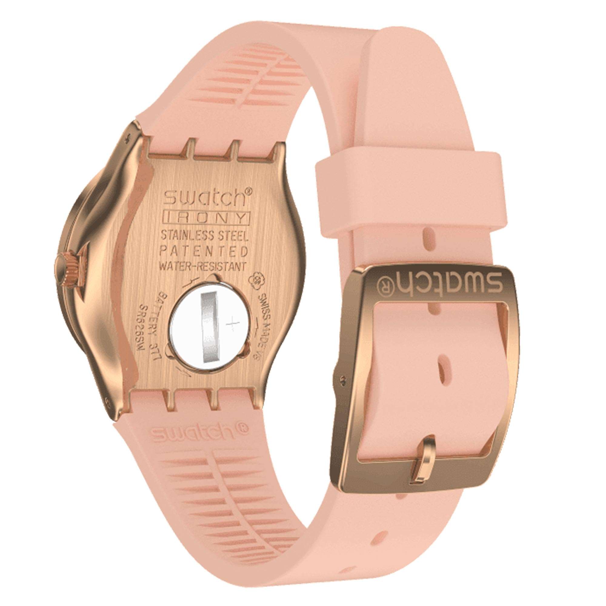 Swatch Pink Confusion Quartz Pink Dial Silicone Strap Women's Watch YLG140