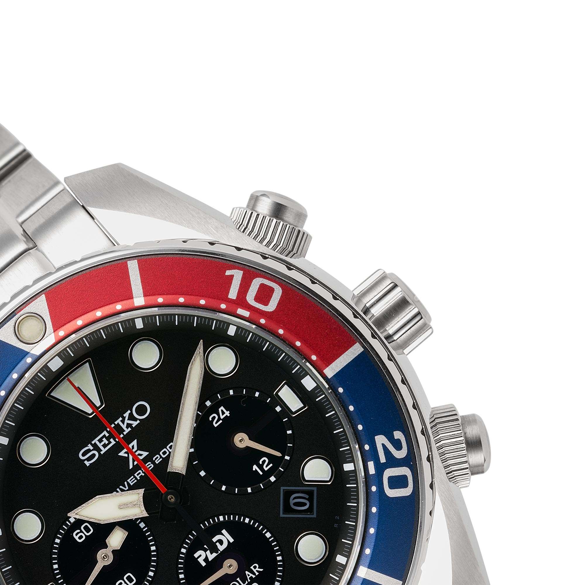 Seiko Prospex PADI Sonderedition 'Sumo' Solar Chronograph Schwarzes Zifferblatt Herren Uhr SSC795J1