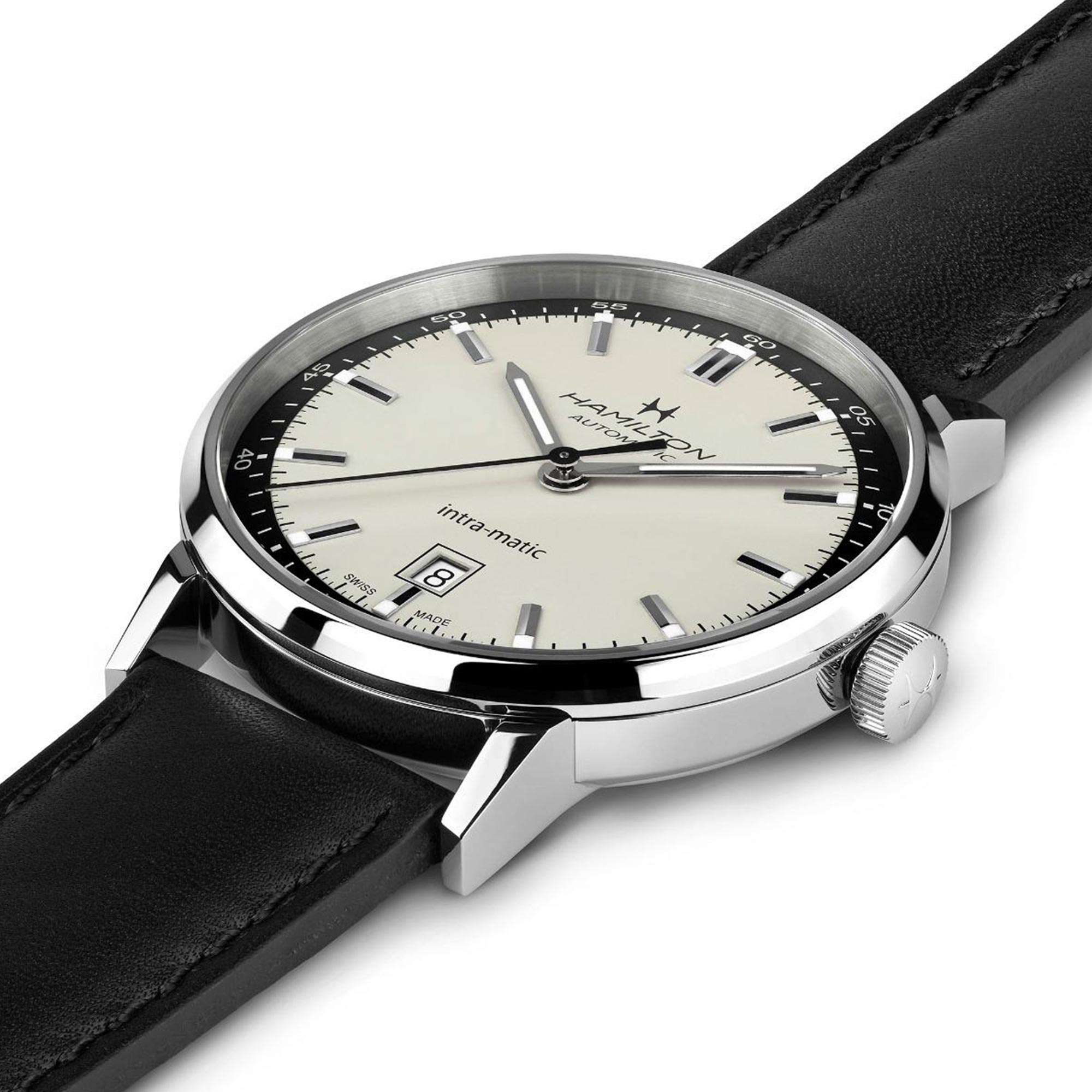 Hamilton American Classic 40mm Beiges Zifferblatt Leder Herren Automatik Uhr H38425720