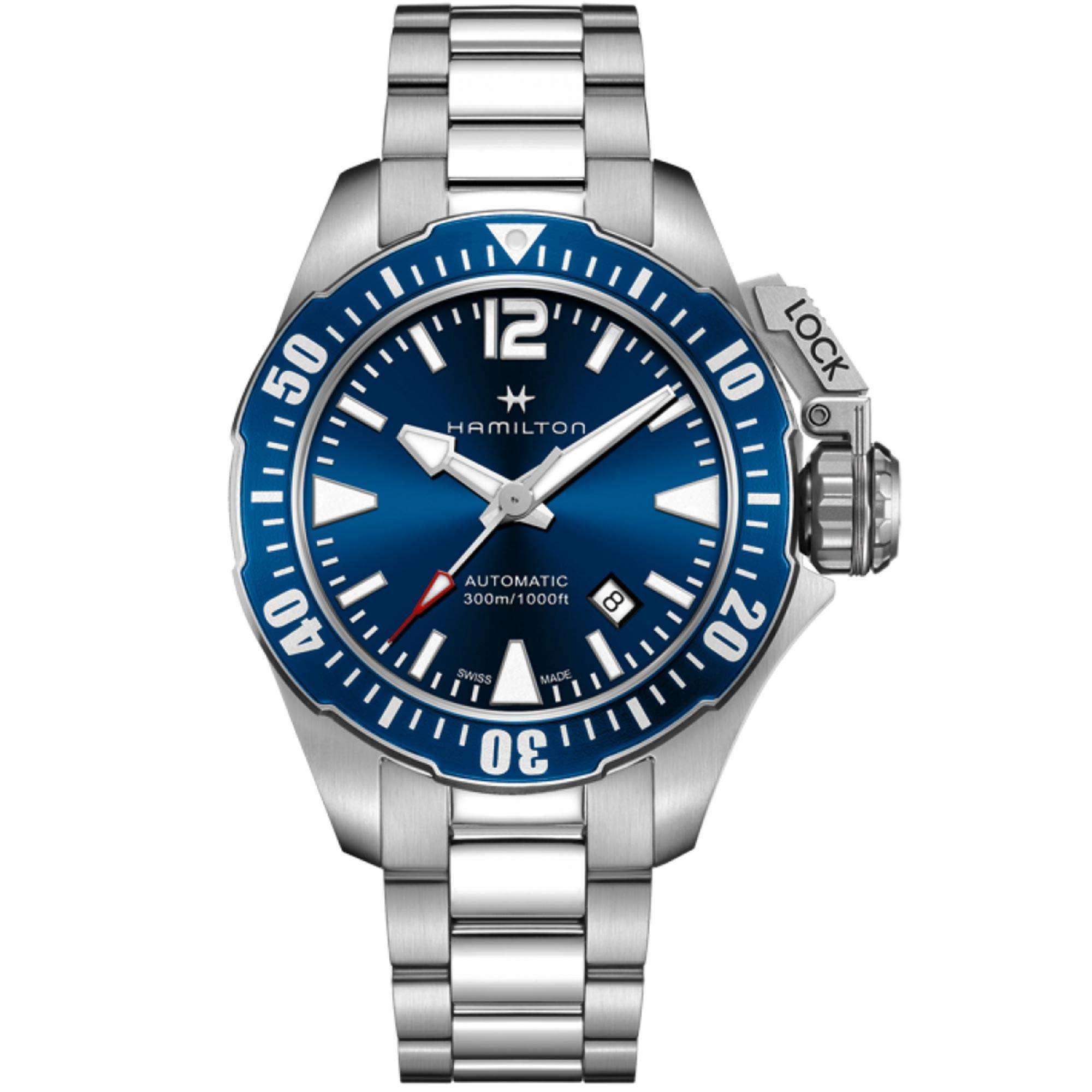 Hamilton Khaki Navy 42mm Blue Dial Steel Mens Automatic Watch H77705145