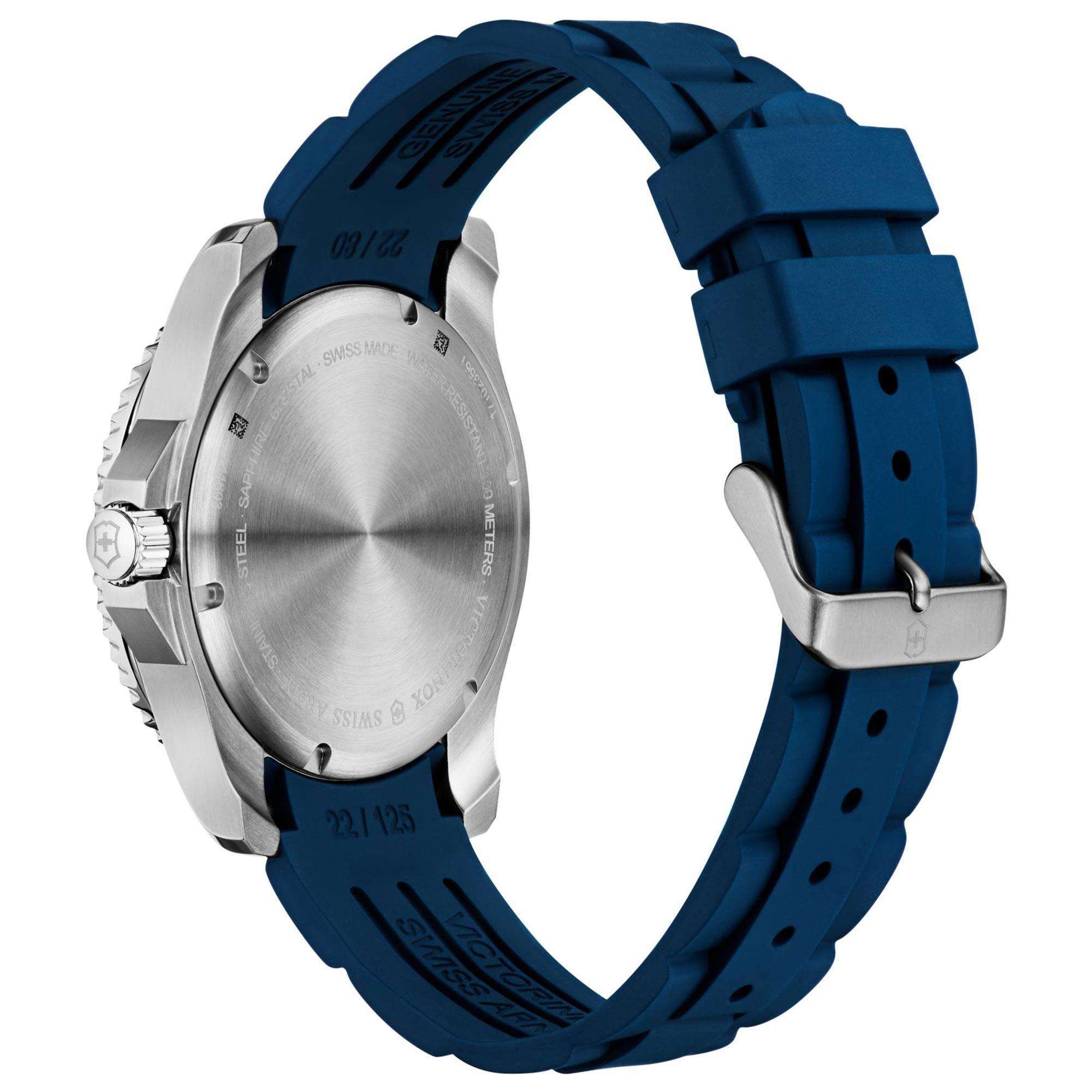 Victorinox Swiss Army Maverick Large Quartz Blaues Zifferblatt Blaues Gummiarmband Herren Uhr 241603