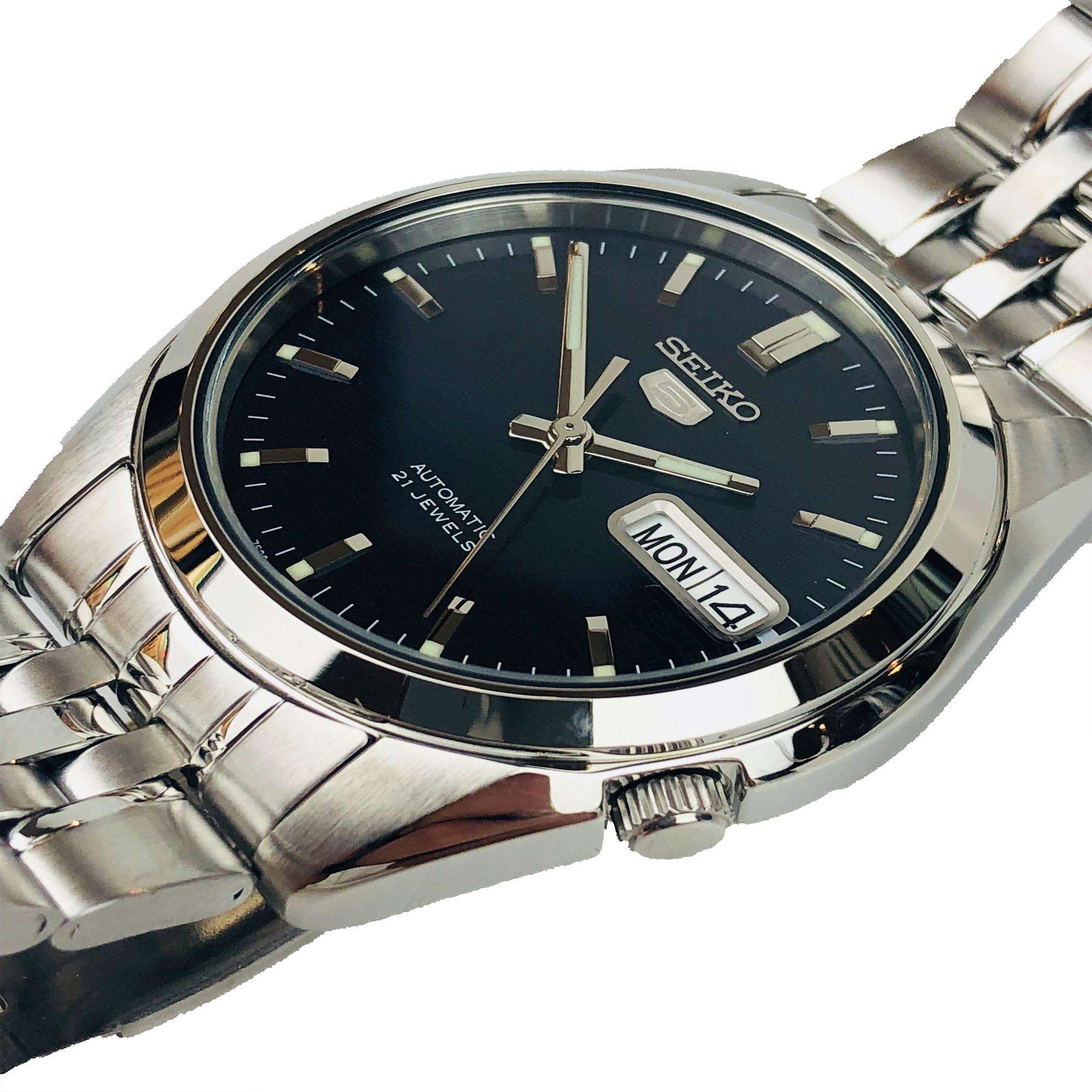 Seiko 5 Automatic Dark Blue Dial Steel Strap Men's Watch SNK357K1