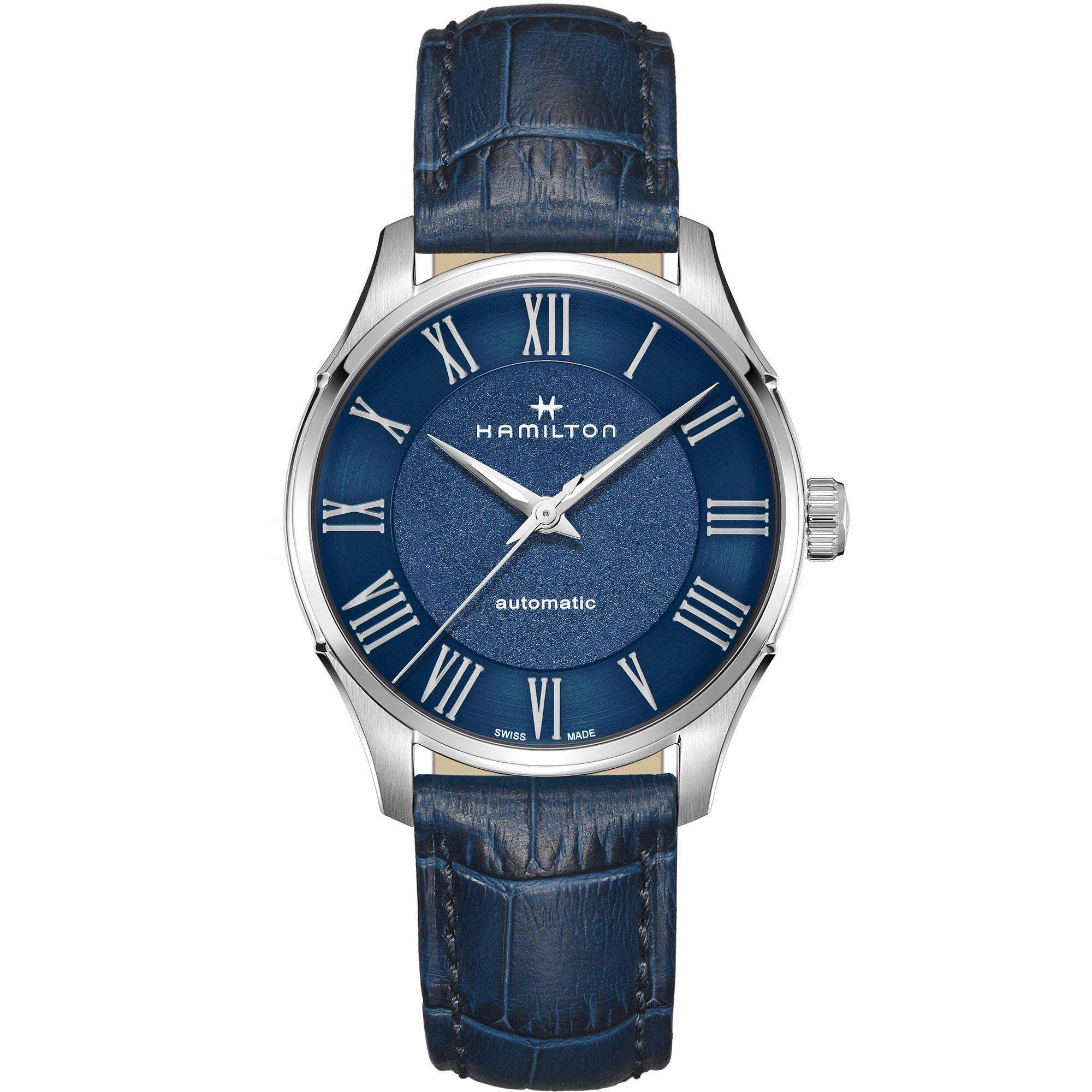 Hamilton Jazzmaster 40mm Blaues Zifferblatt Leder Herren Automatik Uhr H42535640