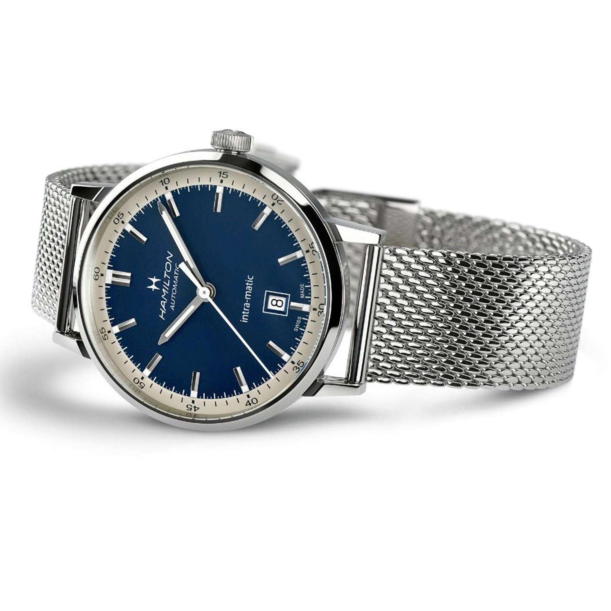 Hamilton American Classic 40mm Blaues Zifferblatt Stahl Herren Automatik Uhr H38425140