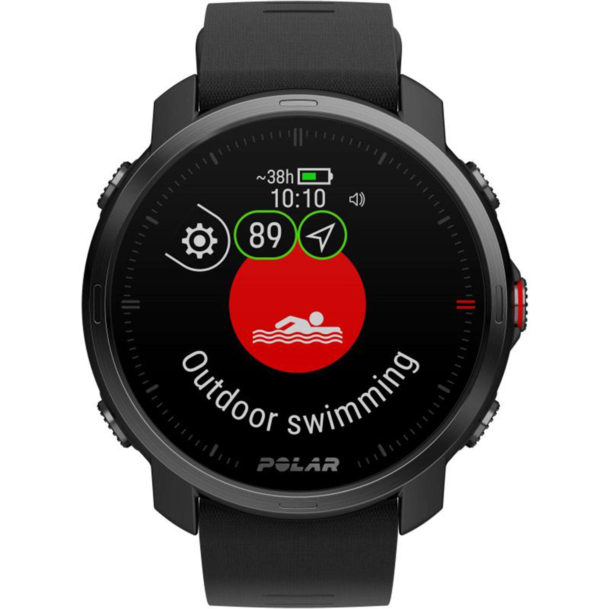 Polar Grit X Quartz Digital Dial Black Rubber Strap Smartwatch 90081734