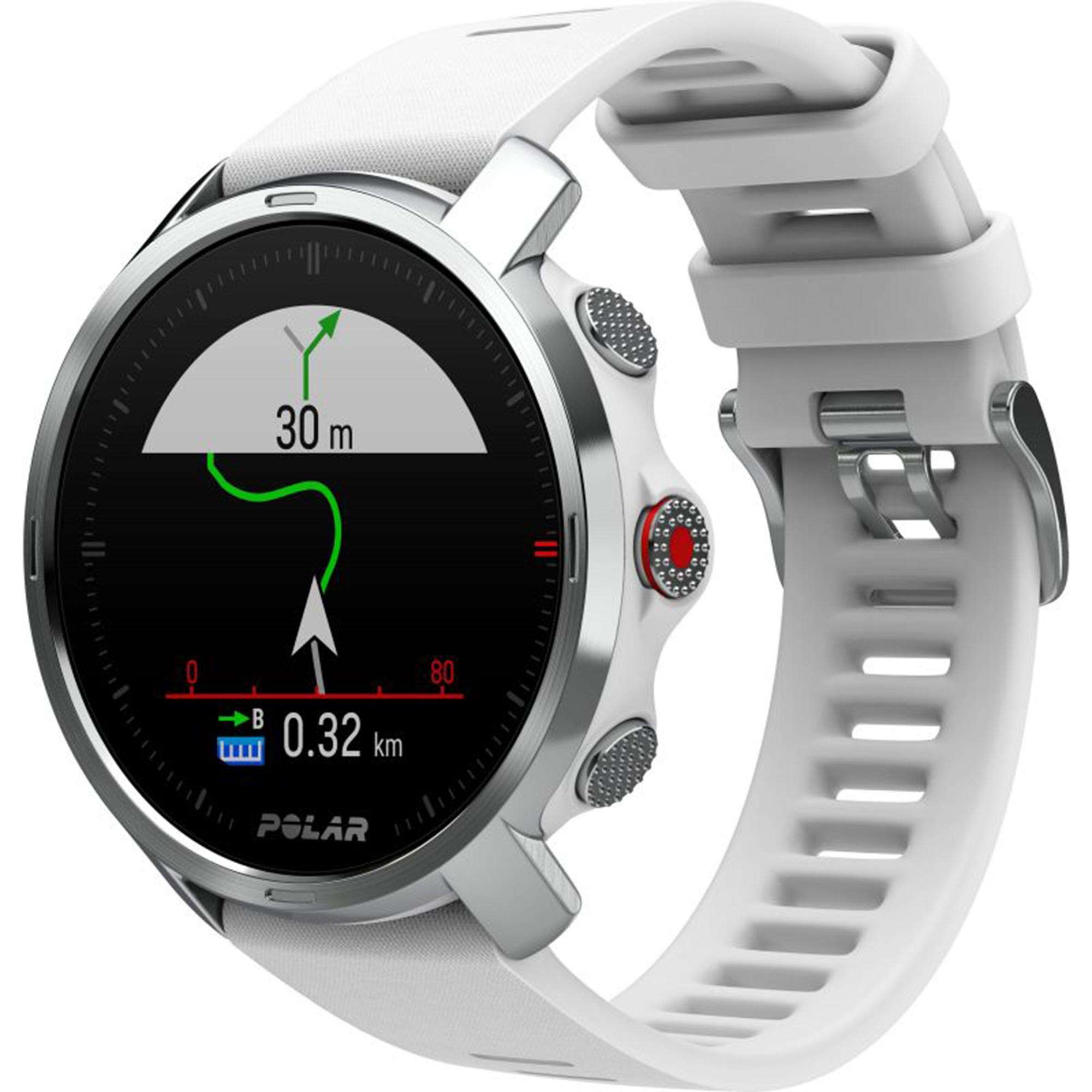 Polar Grit X Quartz Digital Zifferblatt Weißes Gummiarmband Smartwatch 90081735