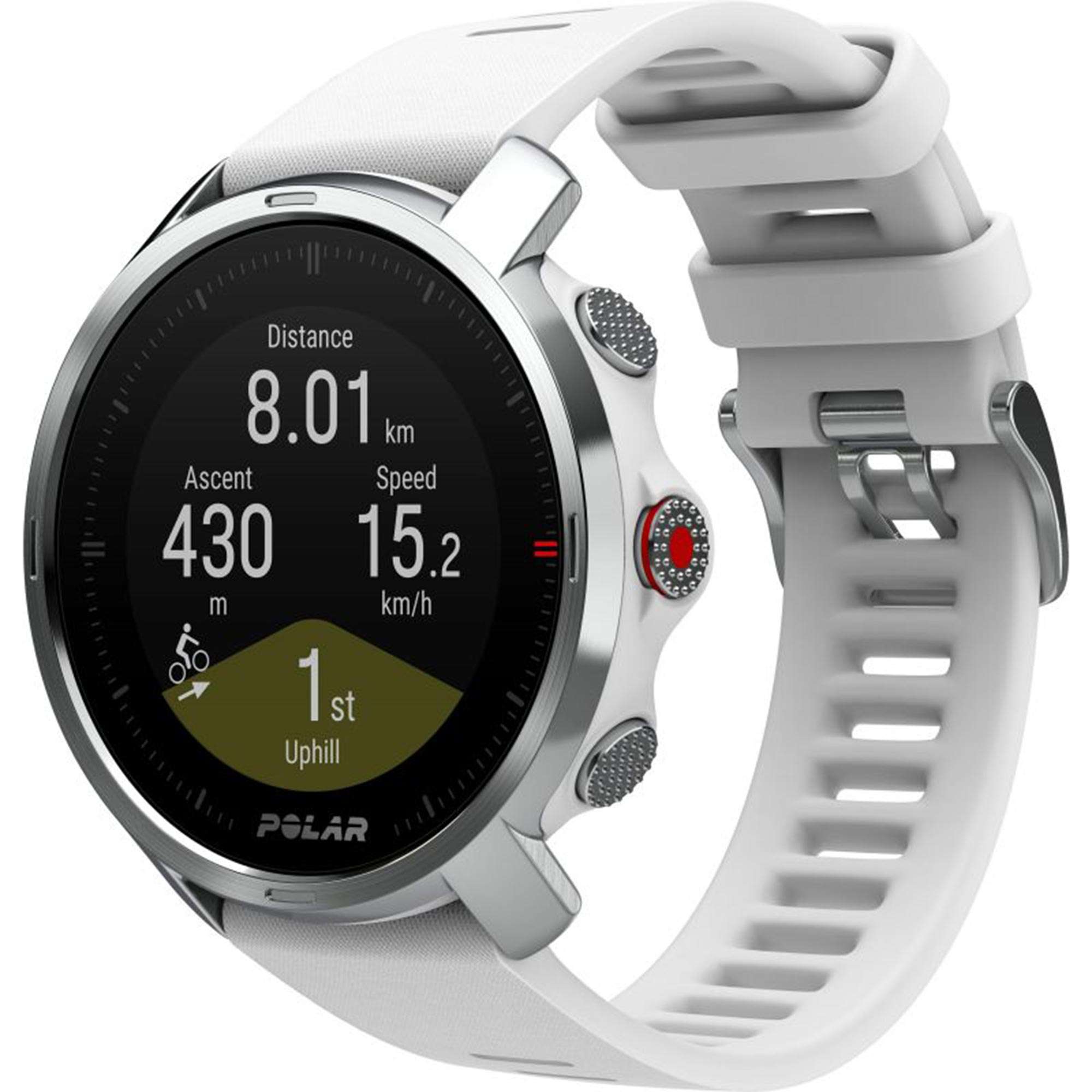 Polar Grit X Quartz Digital Zifferblatt Weißes Gummiarmband Smartwatch 90081735