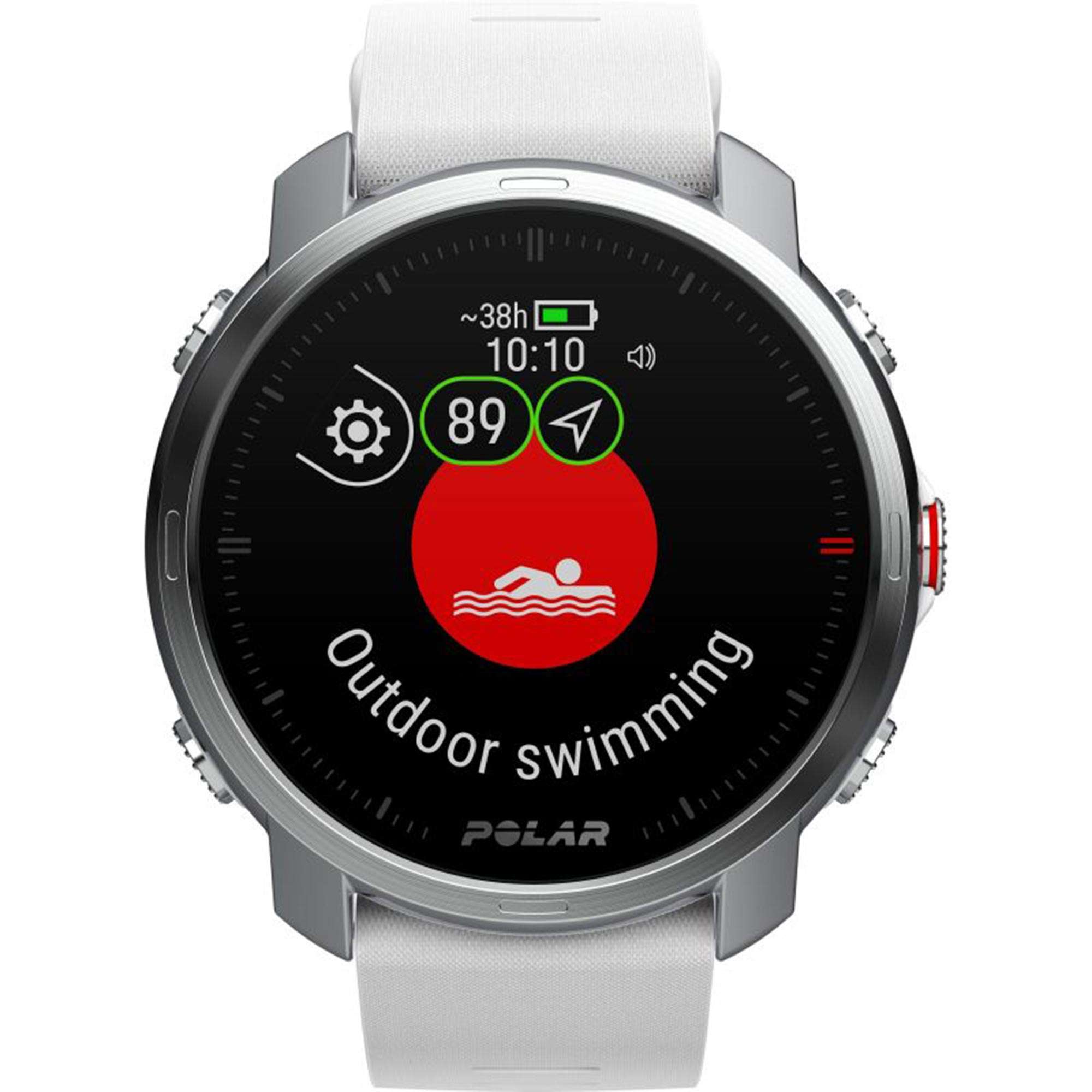 Polar Grit X Quartz Digital Zifferblatt Weißes Gummiarmband Smartwatch 90081735