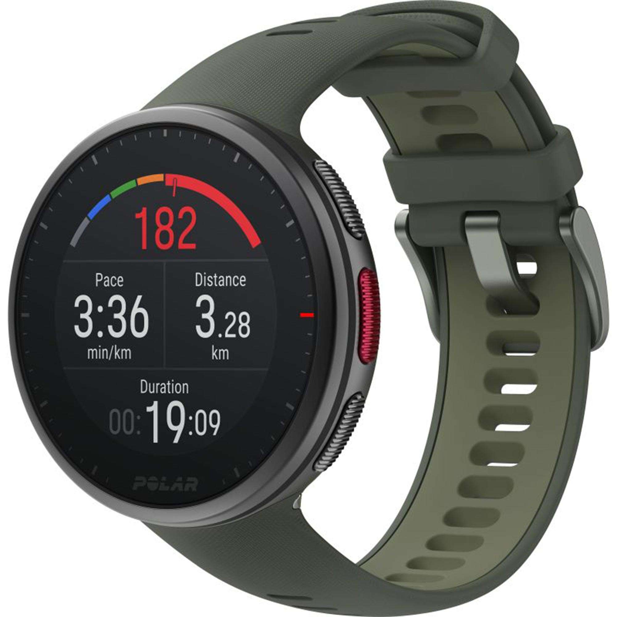 Polar Vantage V2 Quartz Digital Dial Green Rubber Strap Smartwatch 90083653