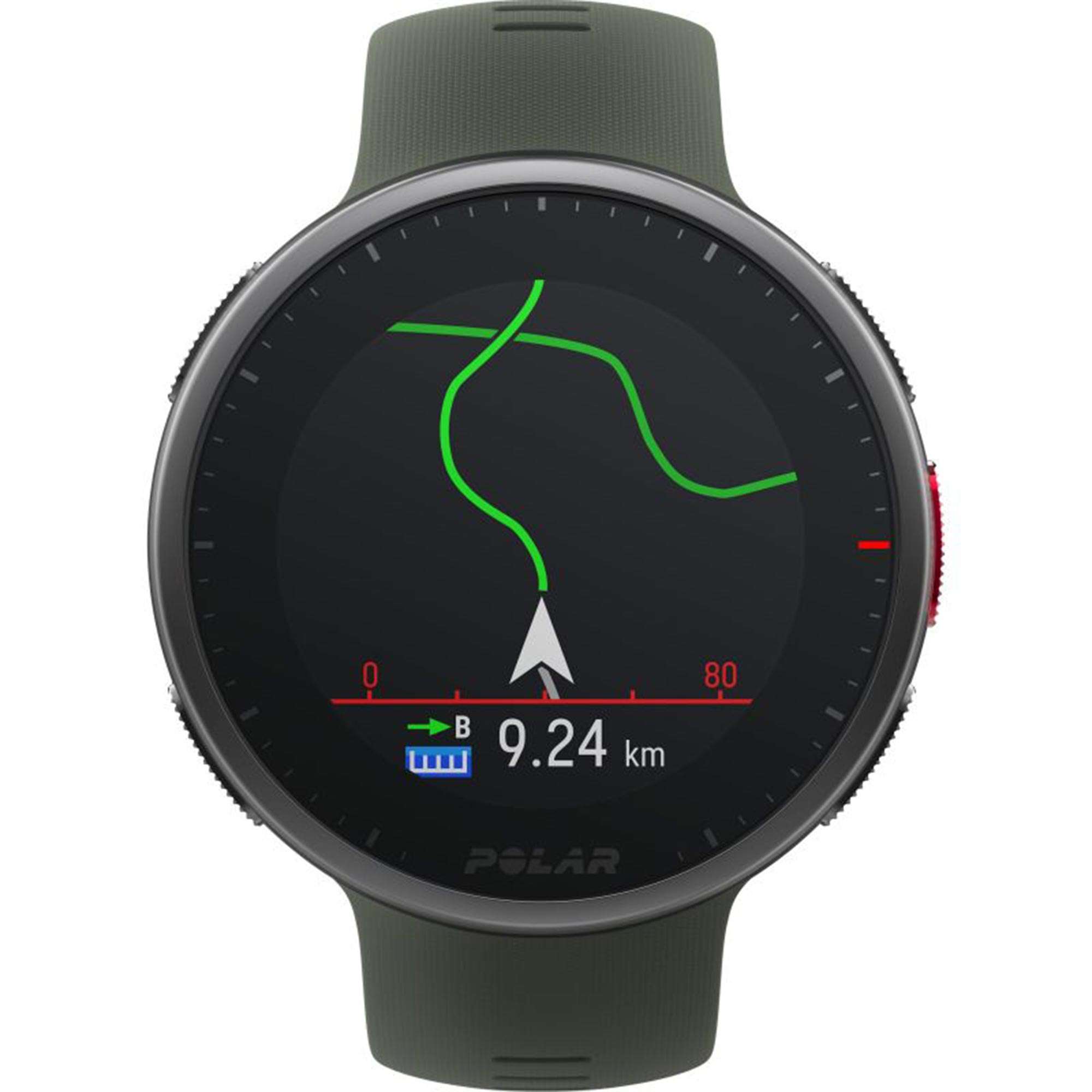 Polar Vantage V2 Quarz Digital Zifferblatt Grünes Gummiarmband Smartwatch 90083653