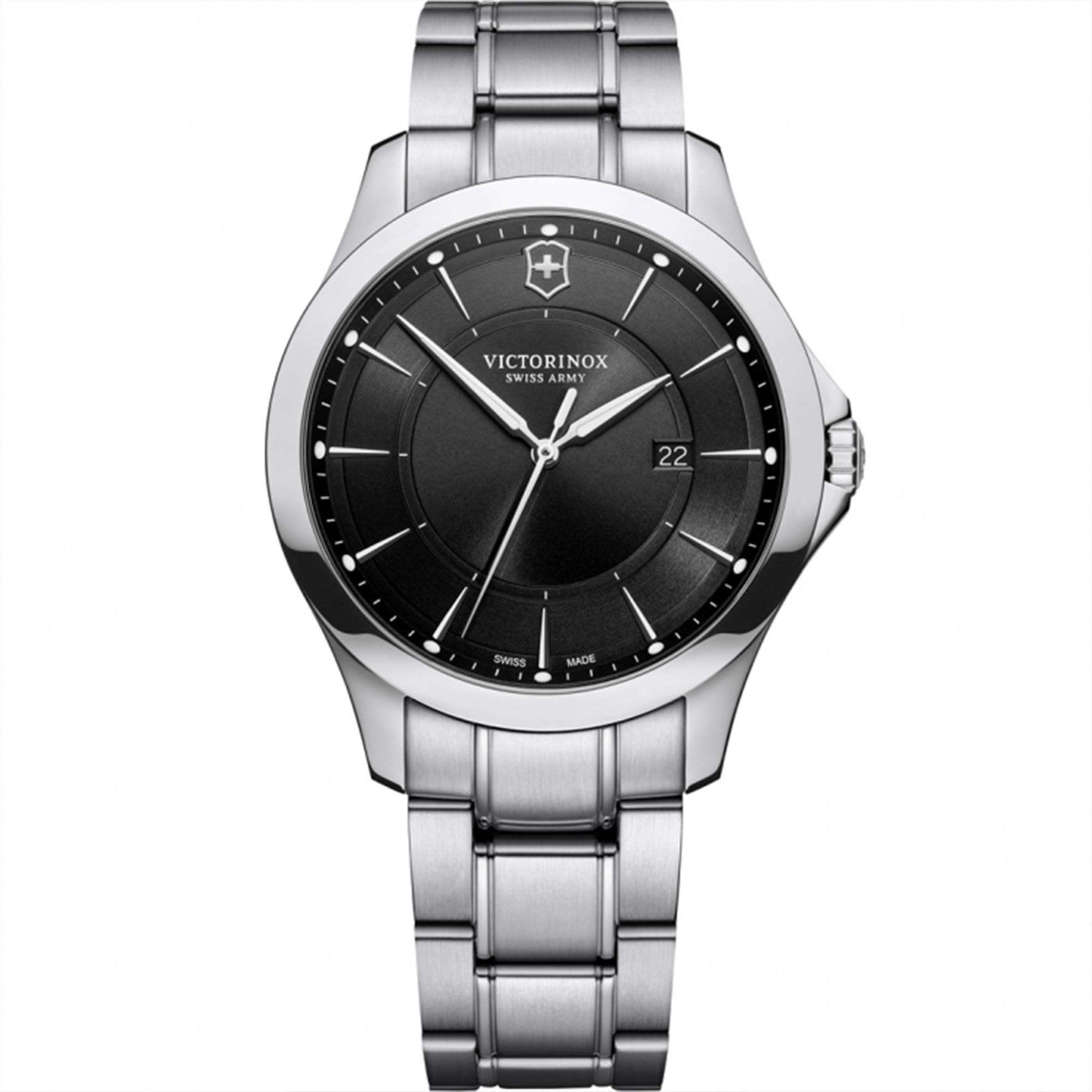 Victorinox Alliance 40mm Schwarzes Zifferblatt Stahl Herren Quarz Uhr 241909
