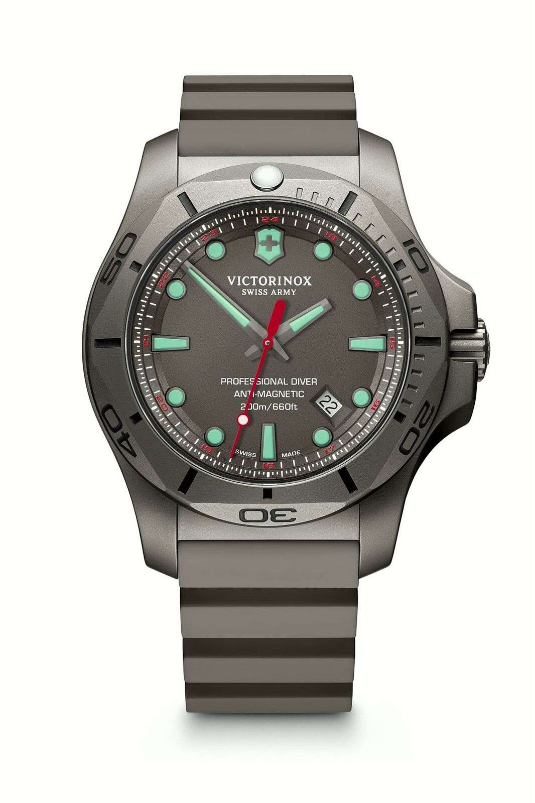 Victorinox I.N.O.X Professional Diver Quarz Graues Zifferblatt Graues Gummiarmband Herren Uhr 241810