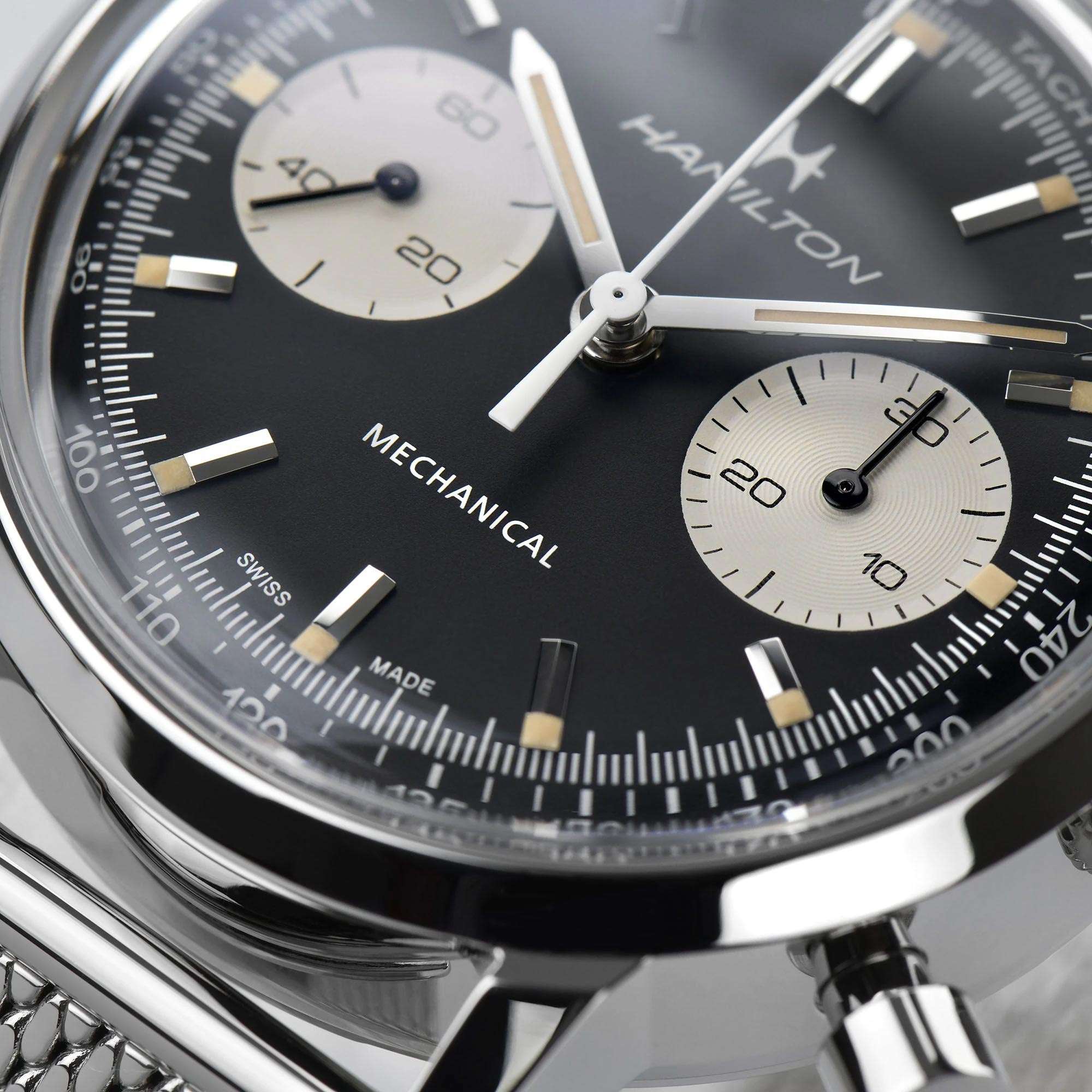 Hamilton American Classic 40mm Chronograph Black Dial Steel Mens Mechanical Watch H38429130