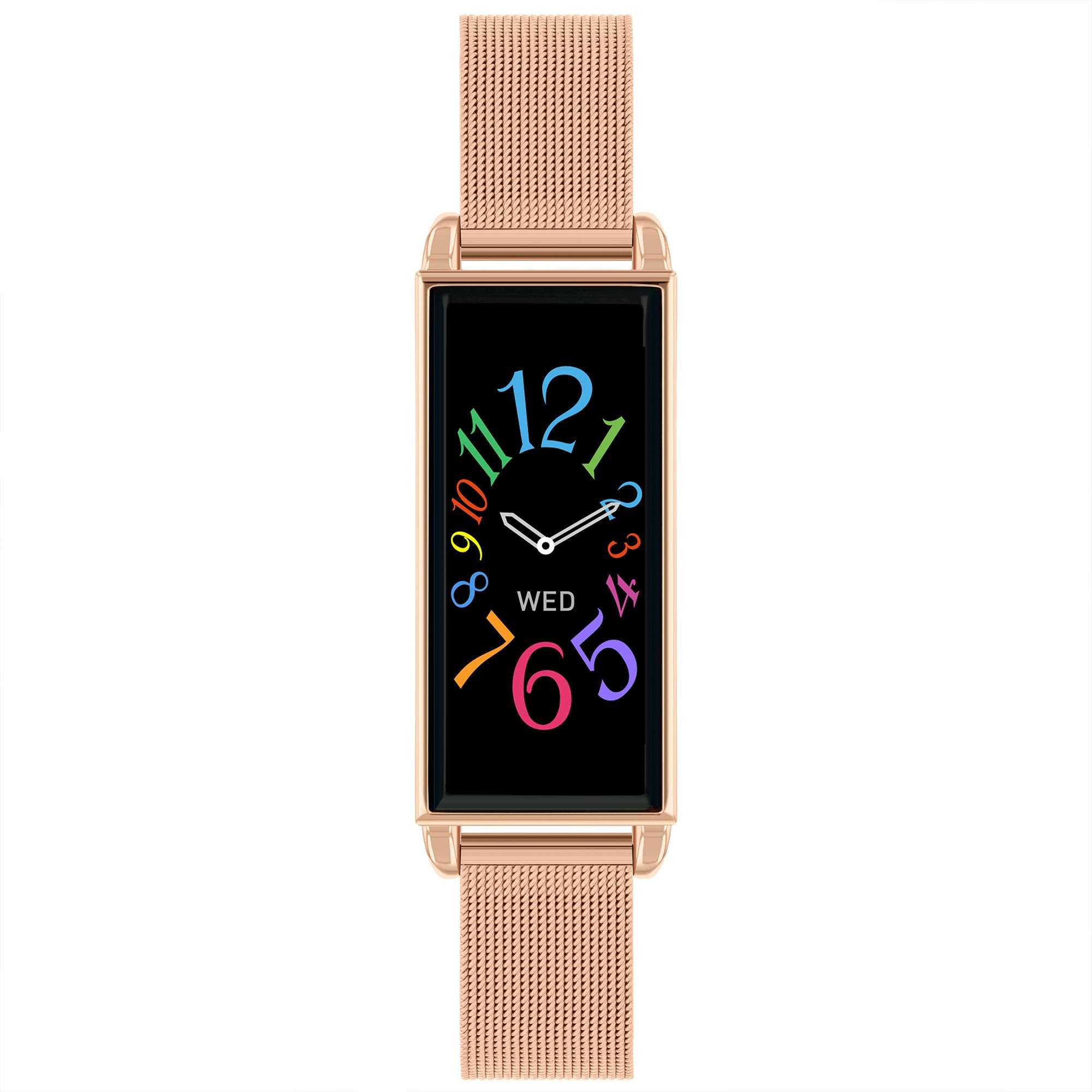 Reflex Active Digital Quartz Black Dial Rose Gold PVD Milanese Bracelet Ladies Smartwatch RA02-4040