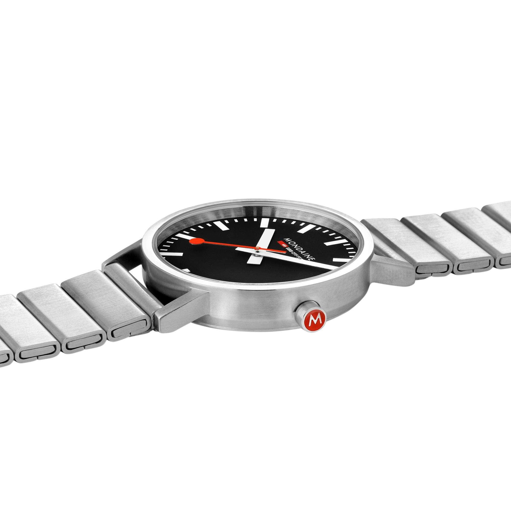 Mondaine Classic Quartz Black Dial Stainless Steel Bracelet Watch A660.30360.16SBW