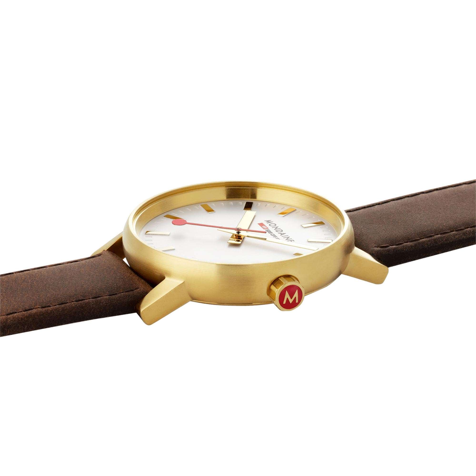 Mondaine Evo Quartz Silver Dial Leather Strap Unisex Watch MSE.40112.LG