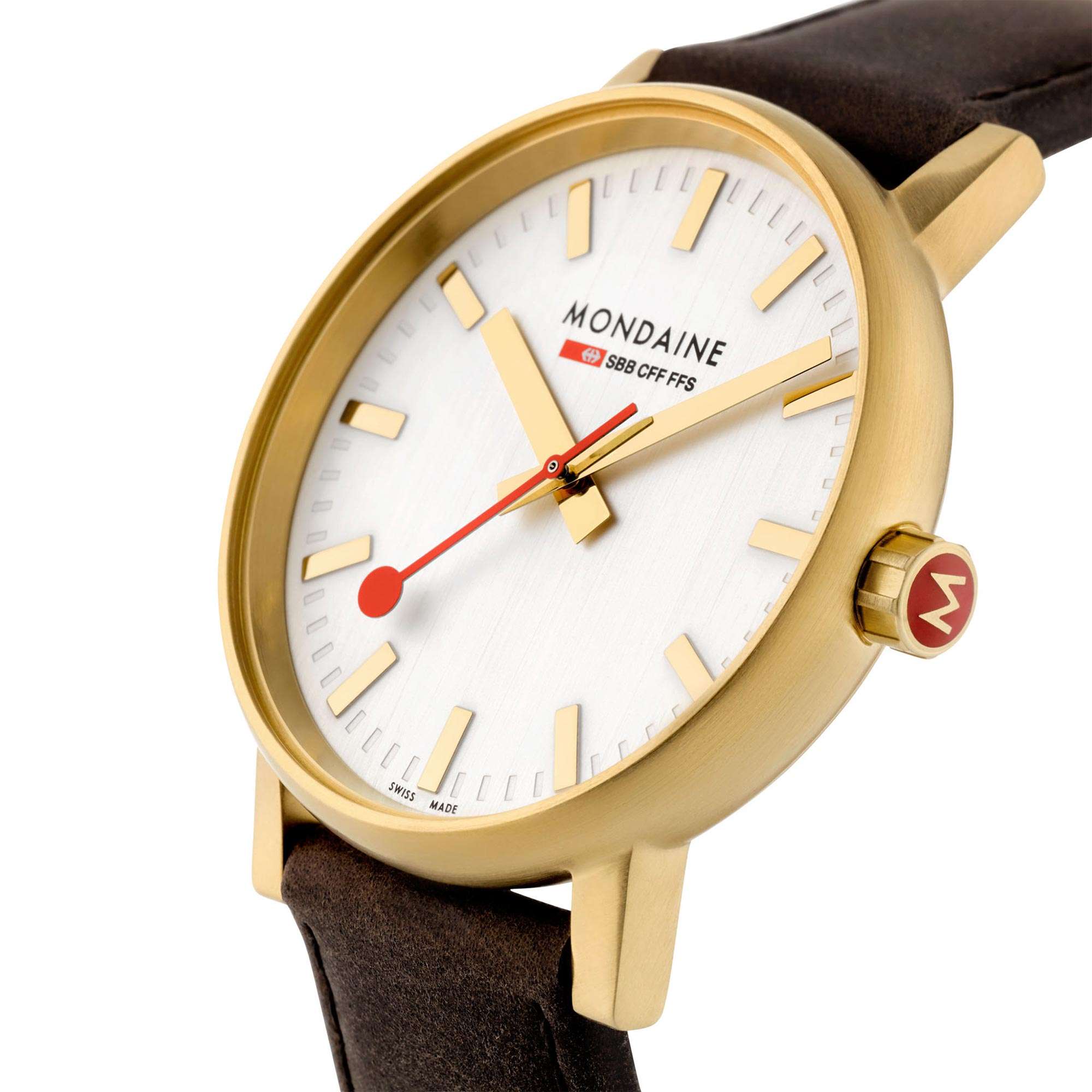 Mondaine Evo Quartz Silver Dial Leather Strap Unisex Watch MSE.40112.LG