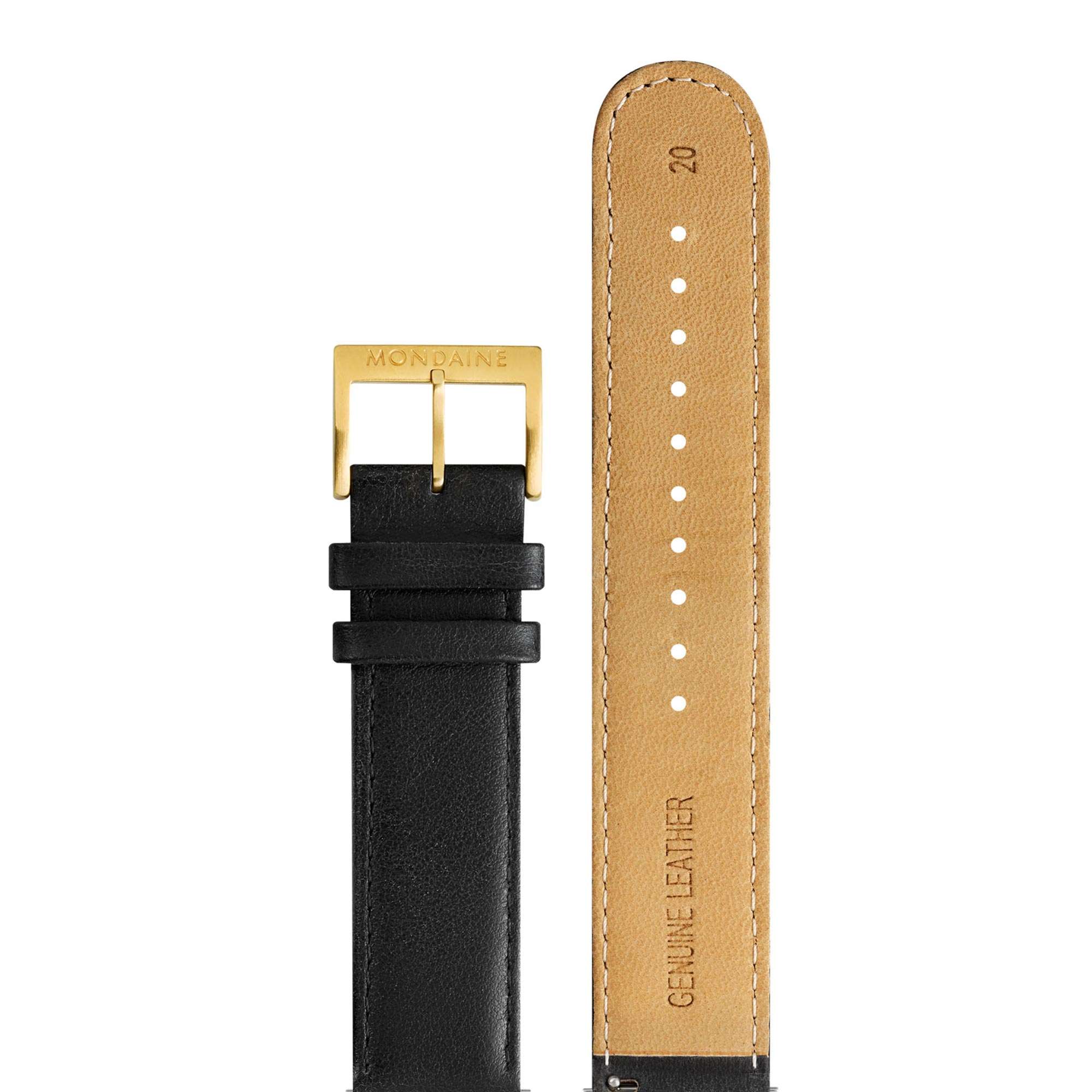 Mondaine Evo2 Quartz Black Dial Leather Strap Watch MSE.40122.LB