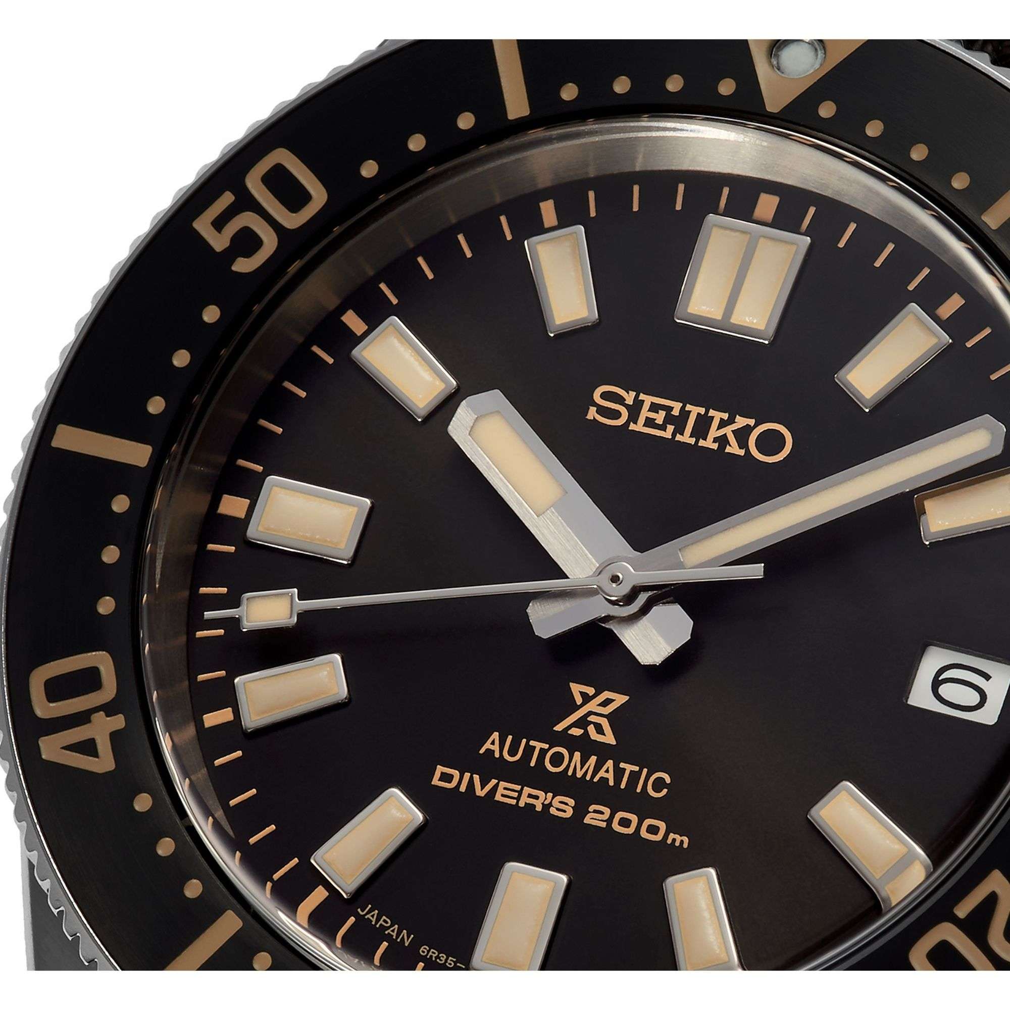 Seiko Prospex Erste japanische Taucheruhr Neuinterpretation Automatik Schwarzes Zifferblatt Nylonarmband Herrenarmbanduhr SPB239J1