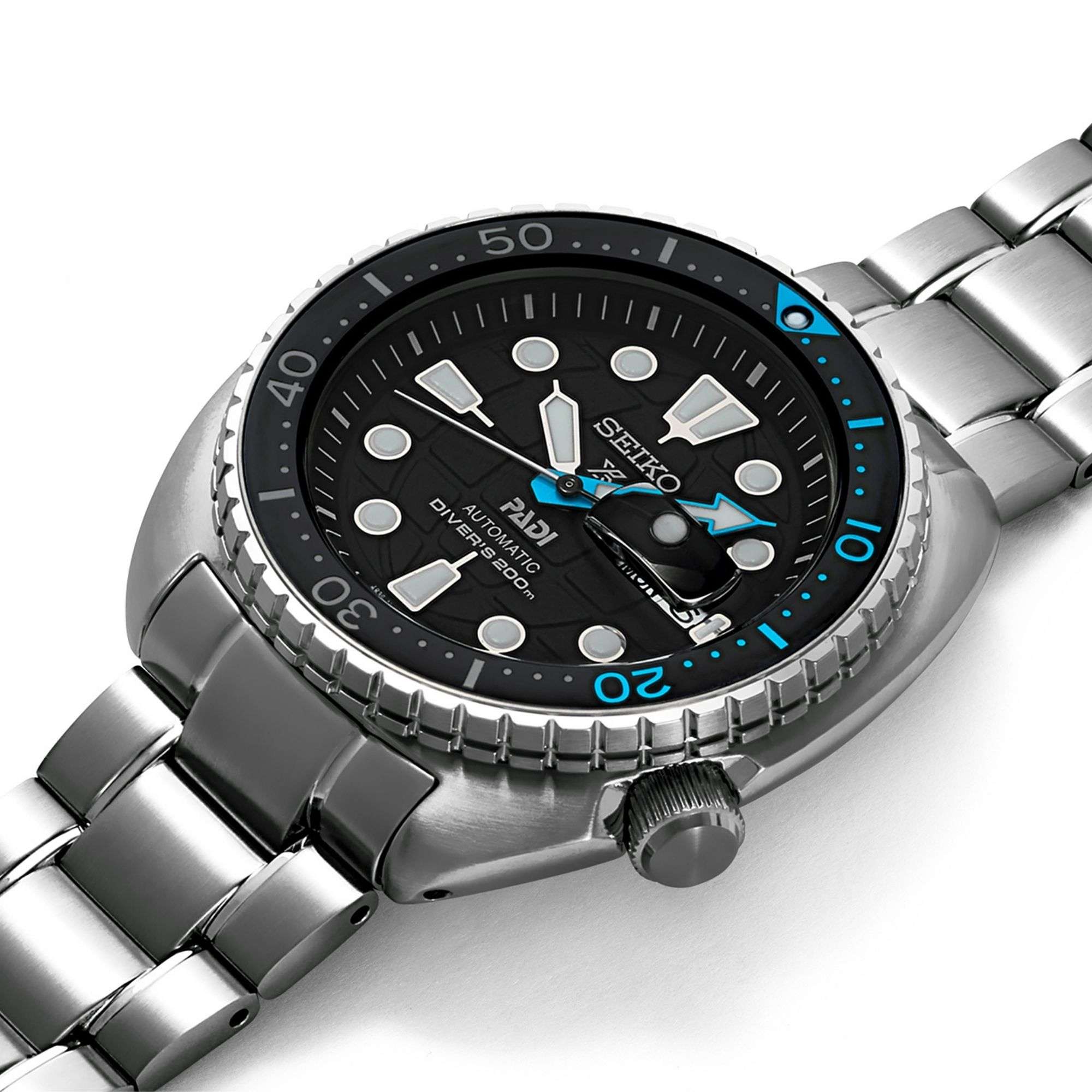 Seiko Prospex King Turtle PADI Automatic Black Dial Stainless Steel Bracelet Men's Watch SRPG19K1