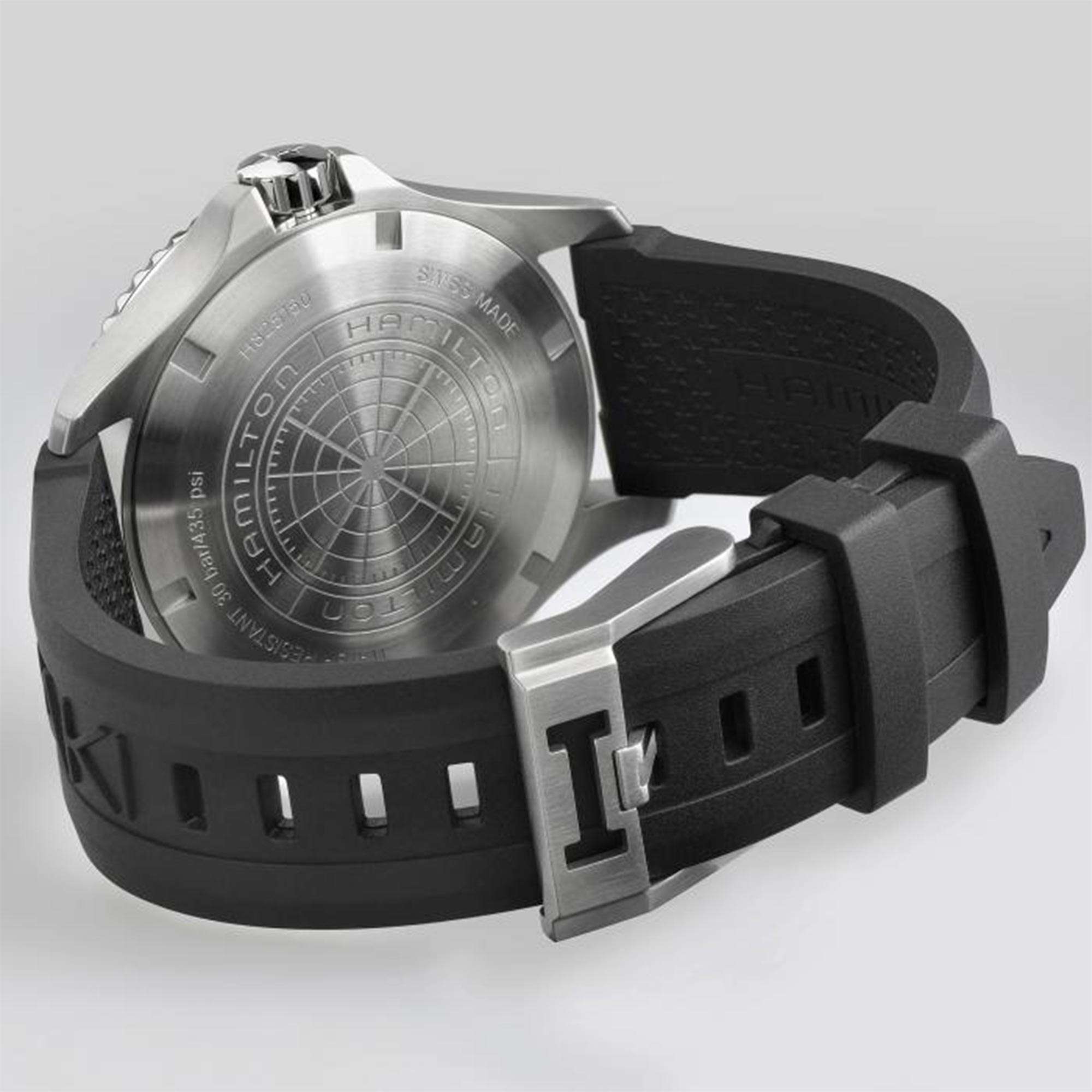 Hamilton Khaki Navy 43mm Scuba Black Dial Rubber Mens Automatic Watch H82515330
