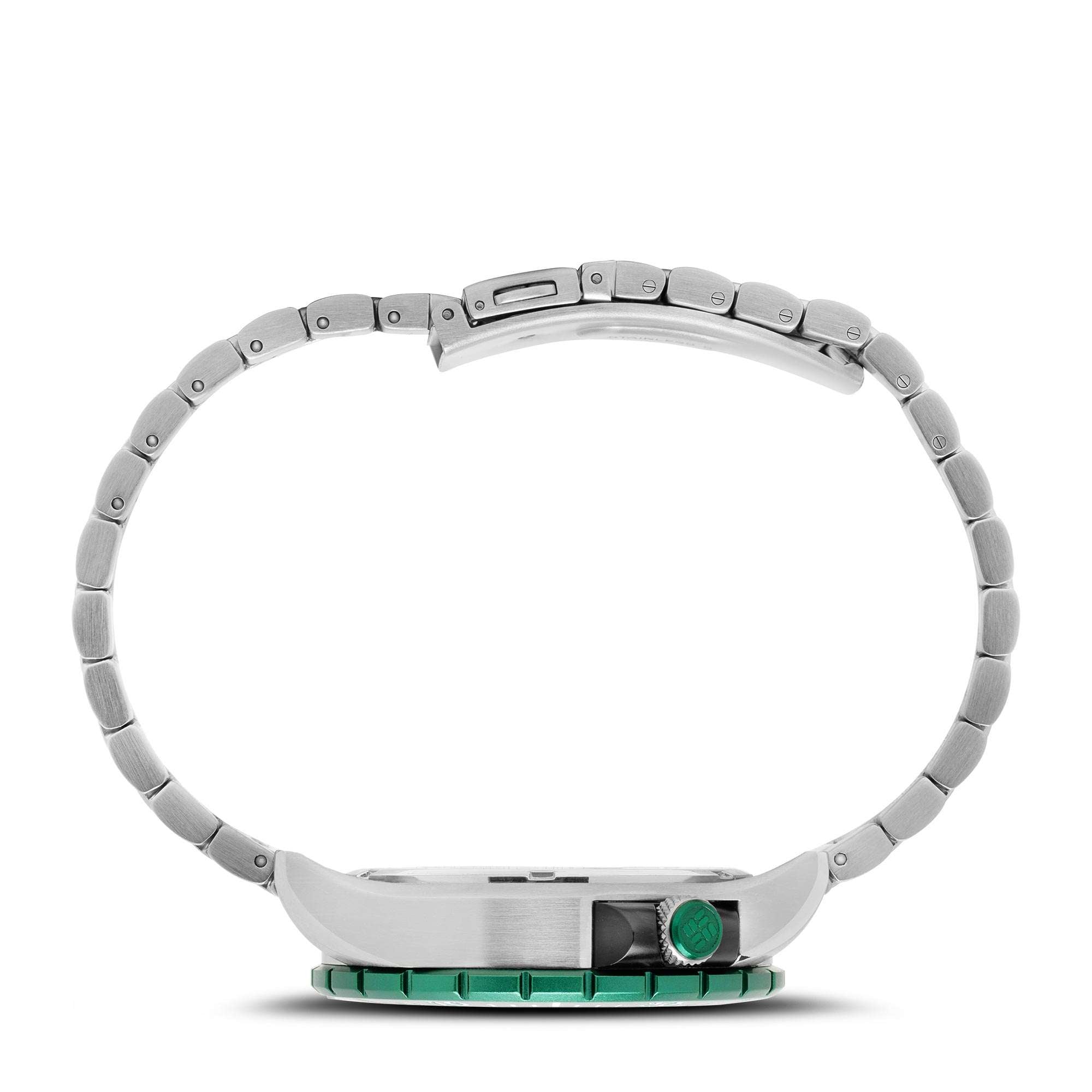 Columbia Pacific Outlander Tauchen Quarz Schwarzes Zifferblatt Edelstahlarmband Herrenarmbanduhr CSC04-009