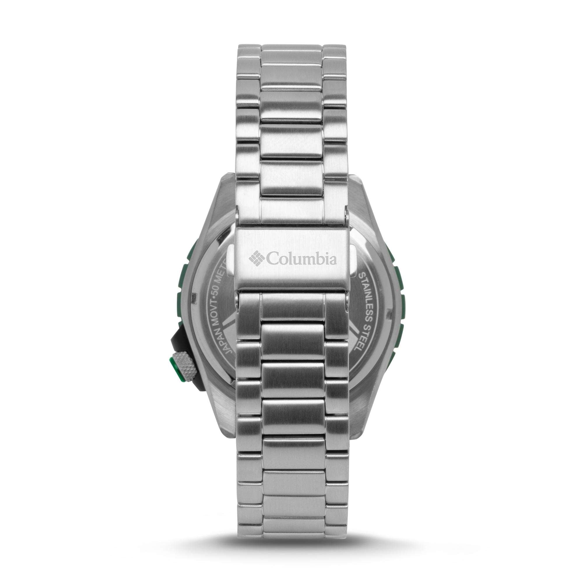 Columbia Pacific Outlander Tauchen Quarz Schwarzes Zifferblatt Edelstahlarmband Herrenarmbanduhr CSC04-009