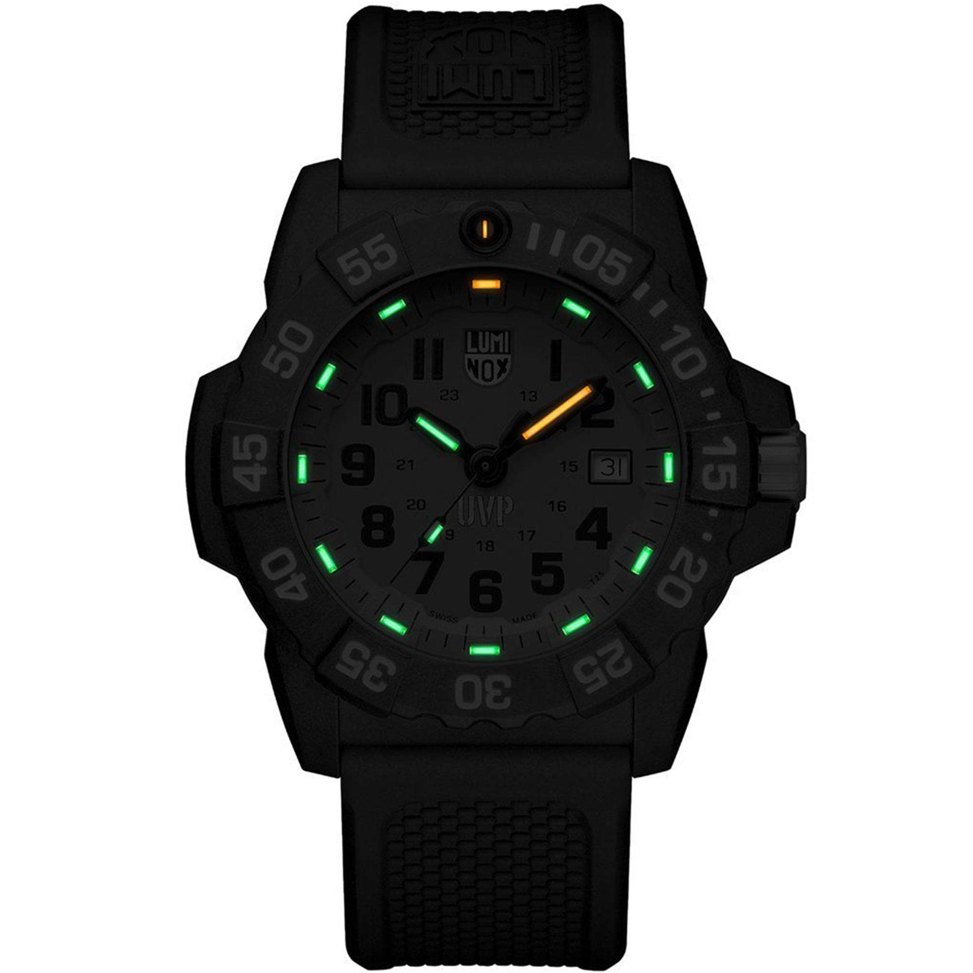 Luminox Scott Cassell Quarz Oranges Zifferblatt Gummiarmband Herren Uhr XS.3509.SC.SET