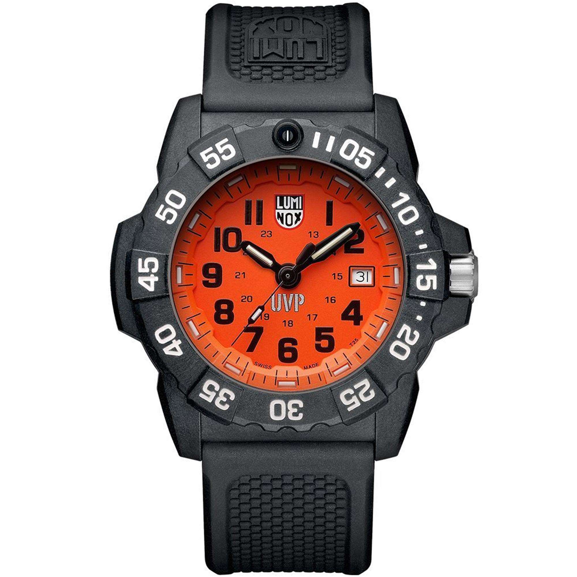 Luminox Scott Cassell Quarz Oranges Zifferblatt Gummiarmband Herren Uhr XS.3509.SC.SET