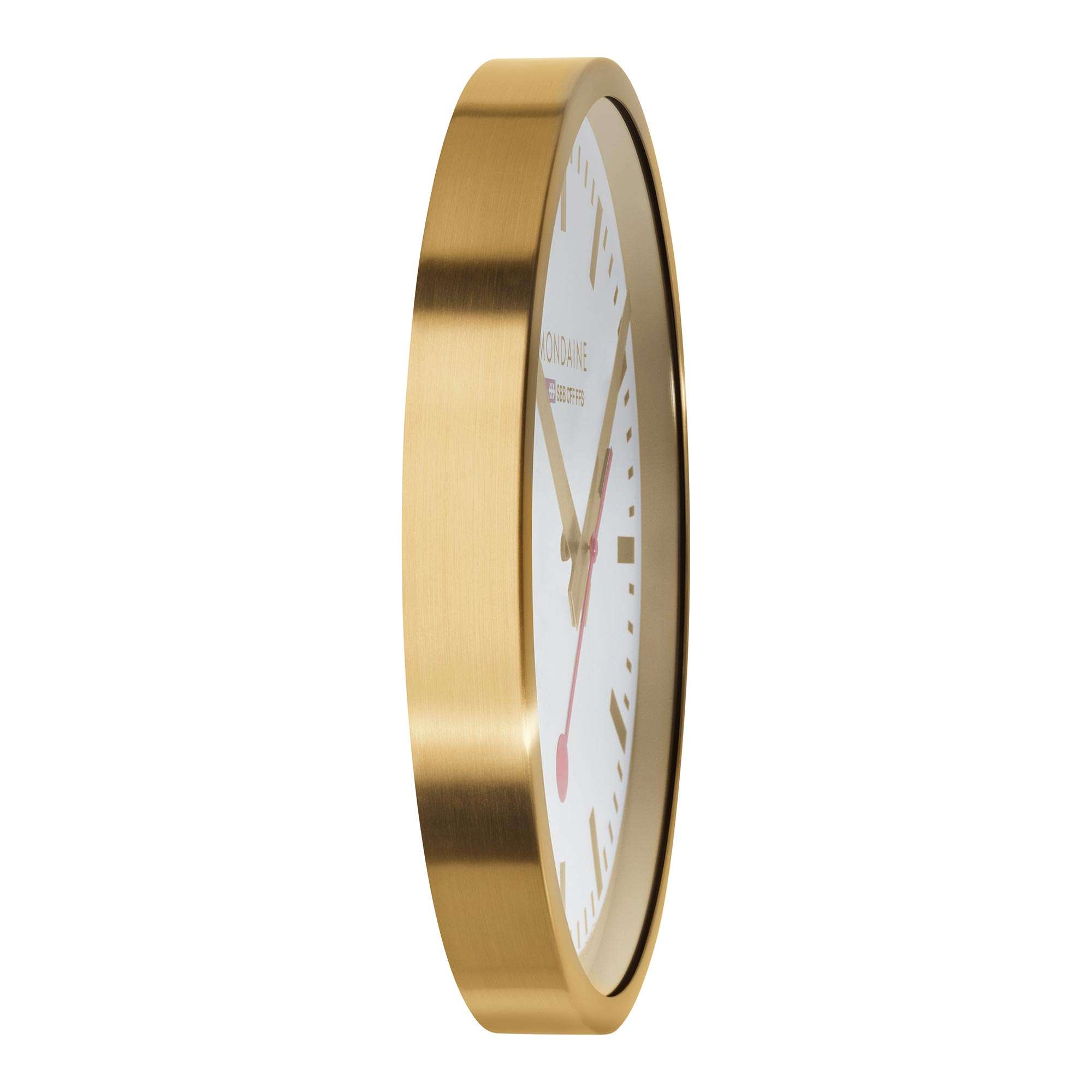 Mondaine Wall Clock White Dial Gold Case 40cm A995.CLOCK.17SBG