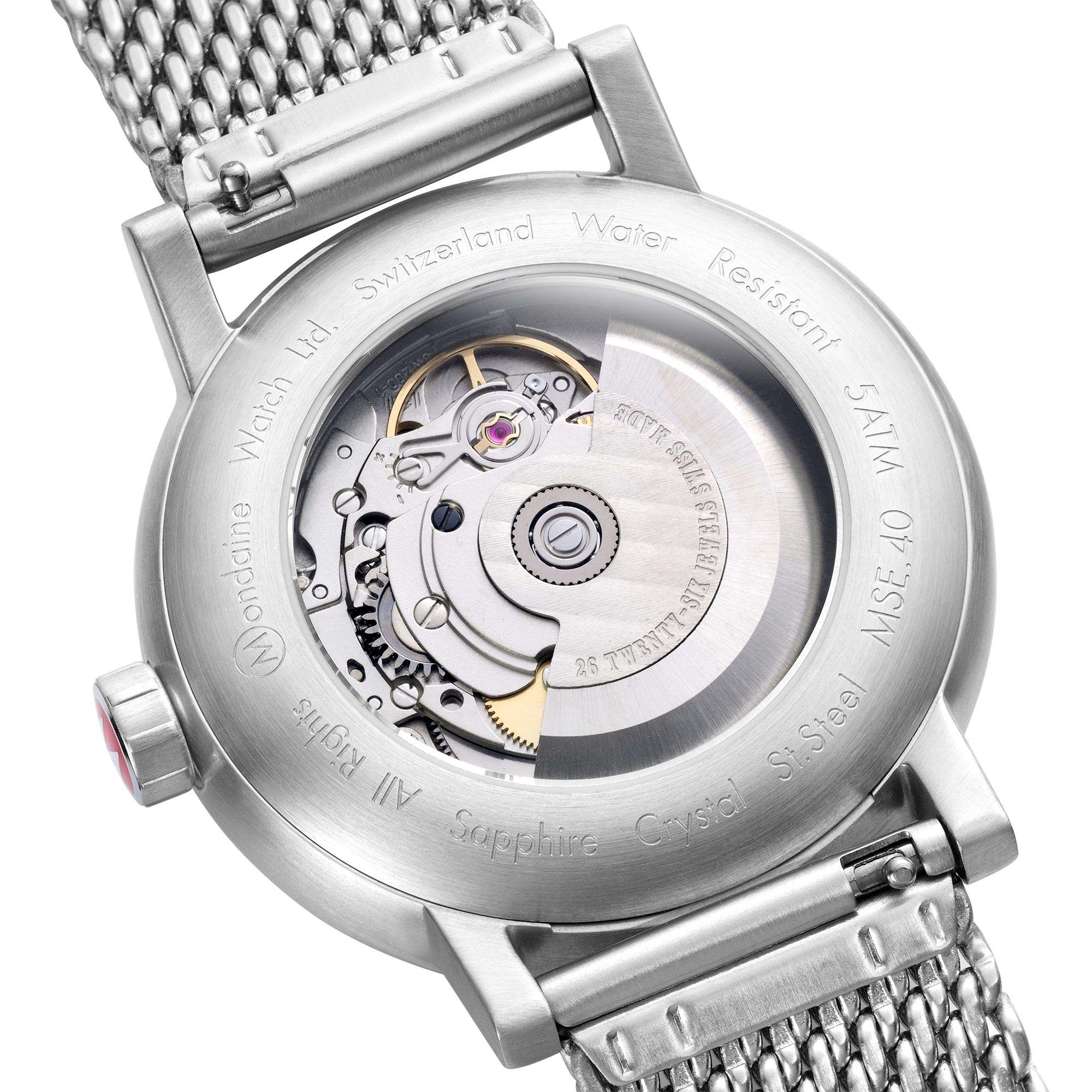 Mondaine Evo2 Automatik Weißes Zifferblatt Edelstahl Uhr MSE.40610.SM
