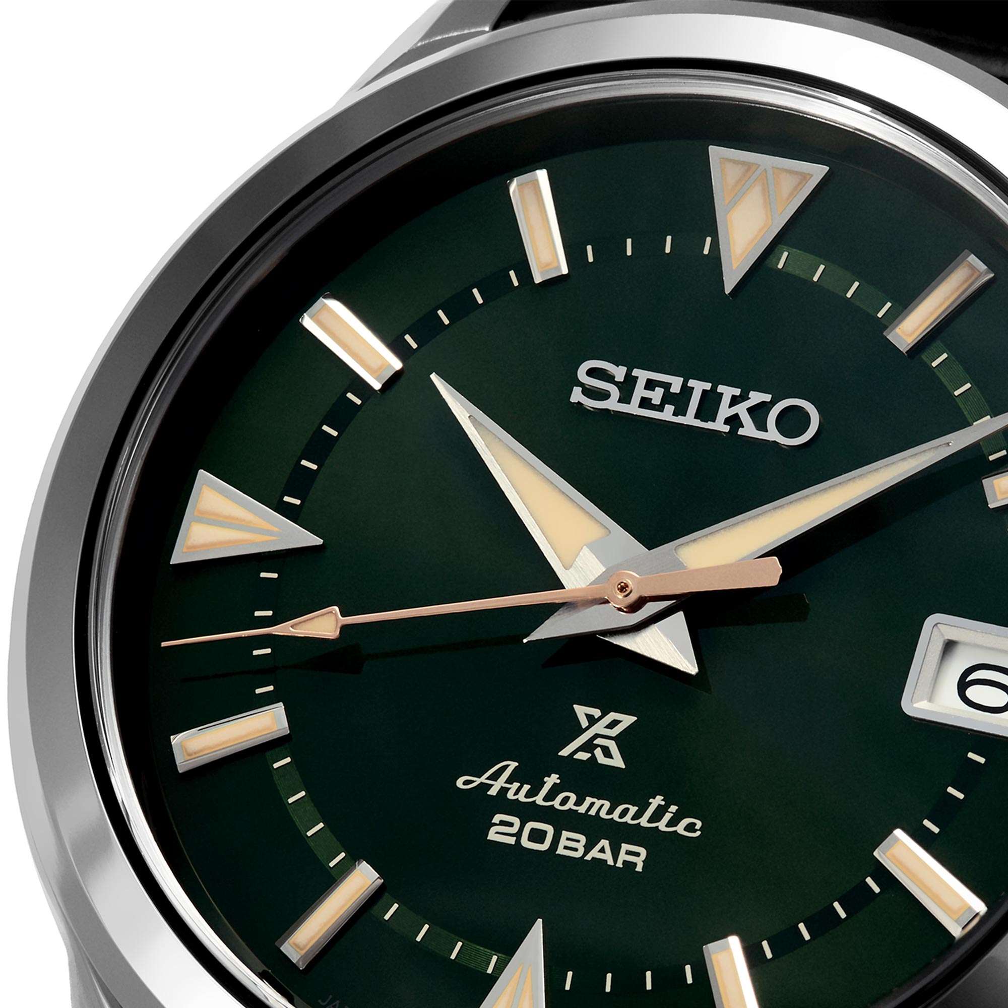 Seiko Prospex 1959 Alpinist Automatik Grünes Zifferblatt Schwarzes Lederarmband Herren Uhr SPB245J1