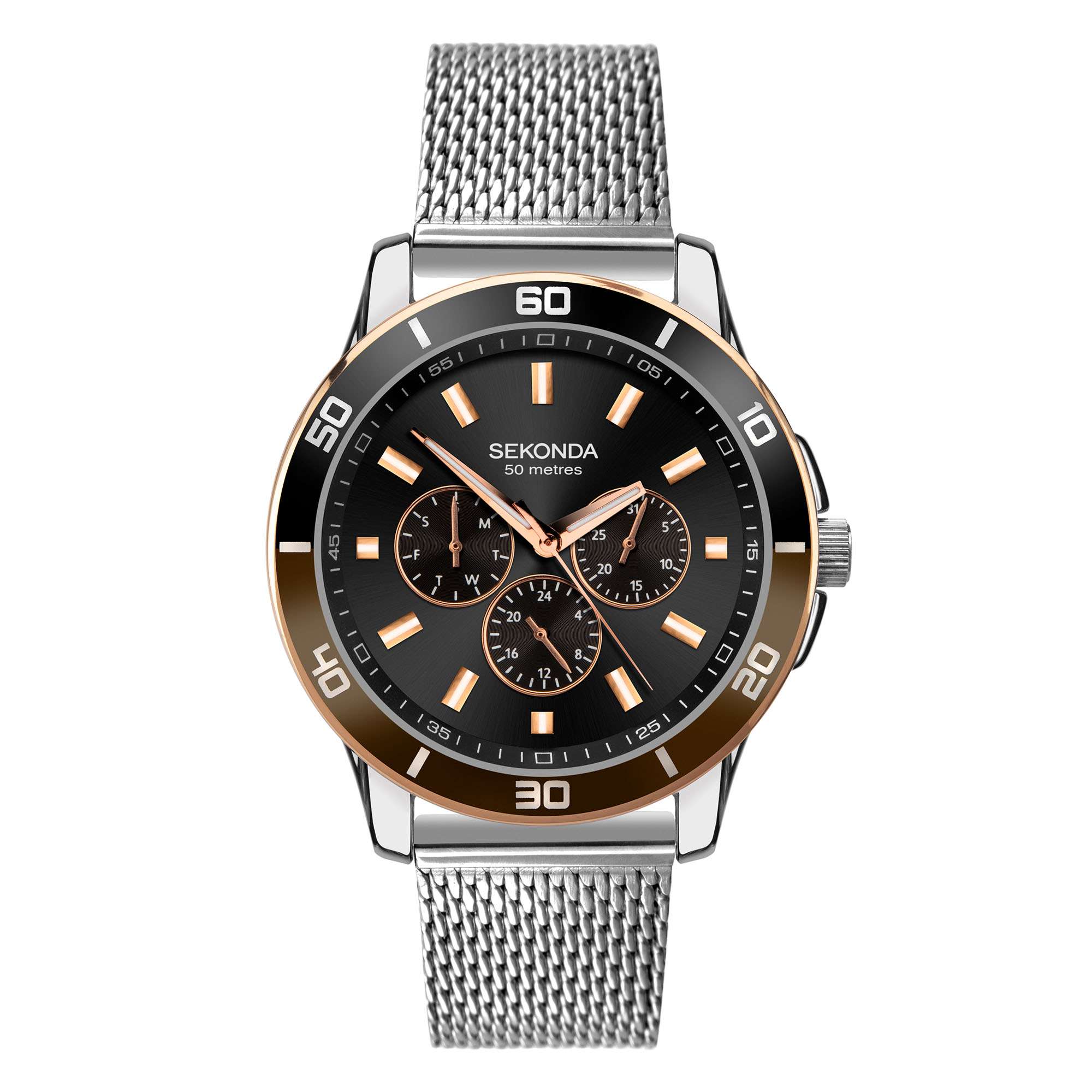 Sekonda Dress Quartz Black Dial Milanese Bracelet Men’s Watch 1841